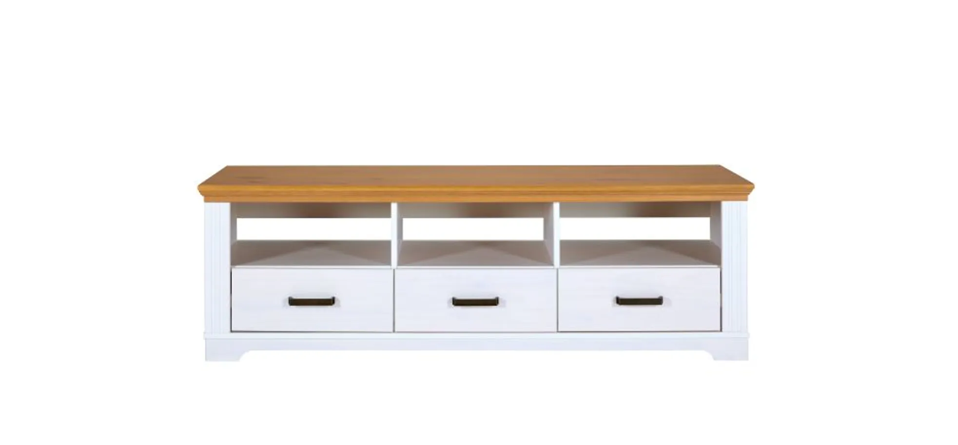 TV-Lowboard - B ca. 166 cm, Weiß, Oak Colori