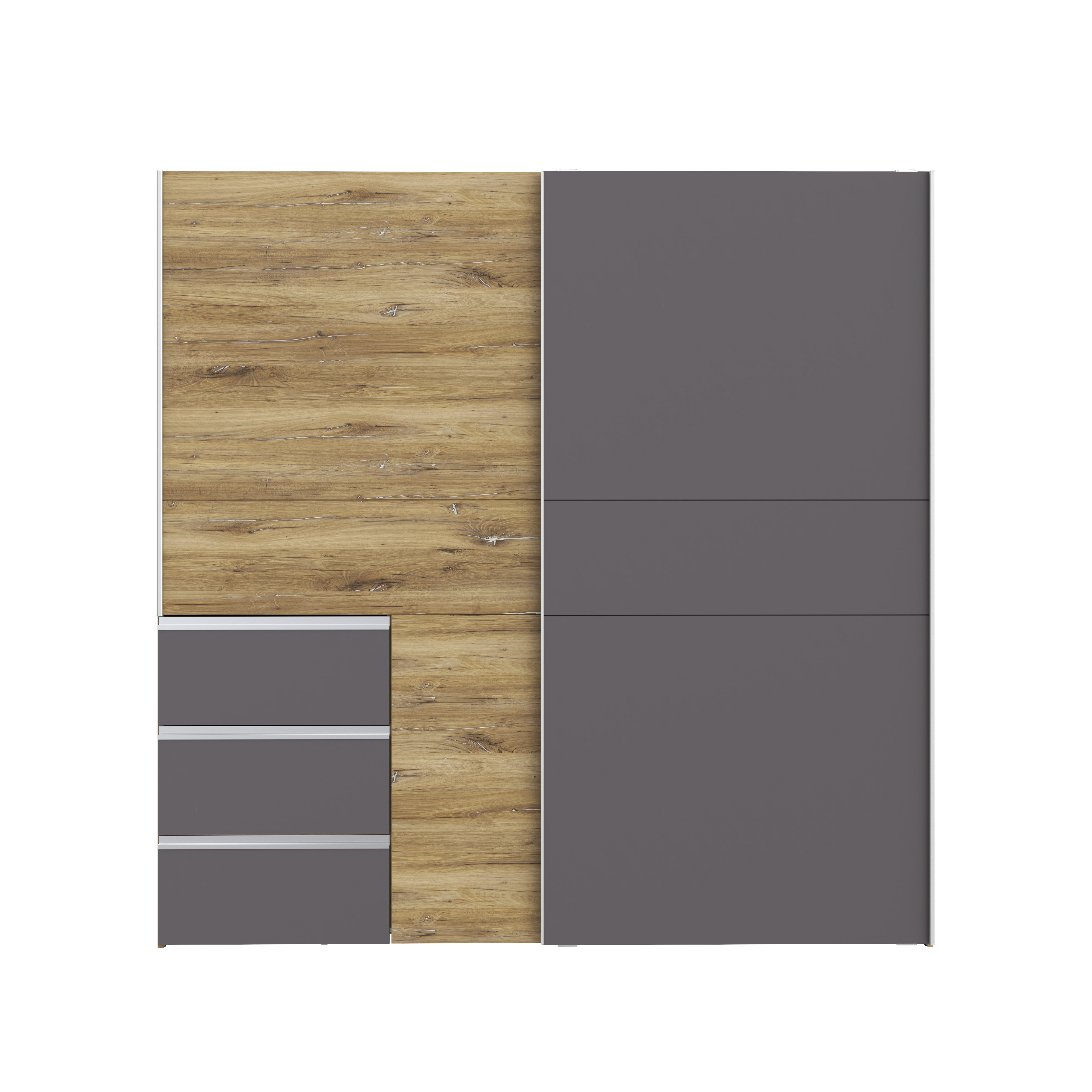Schwebetürenschrank, Artisan Eiche, dunkelgrau - Fjolla