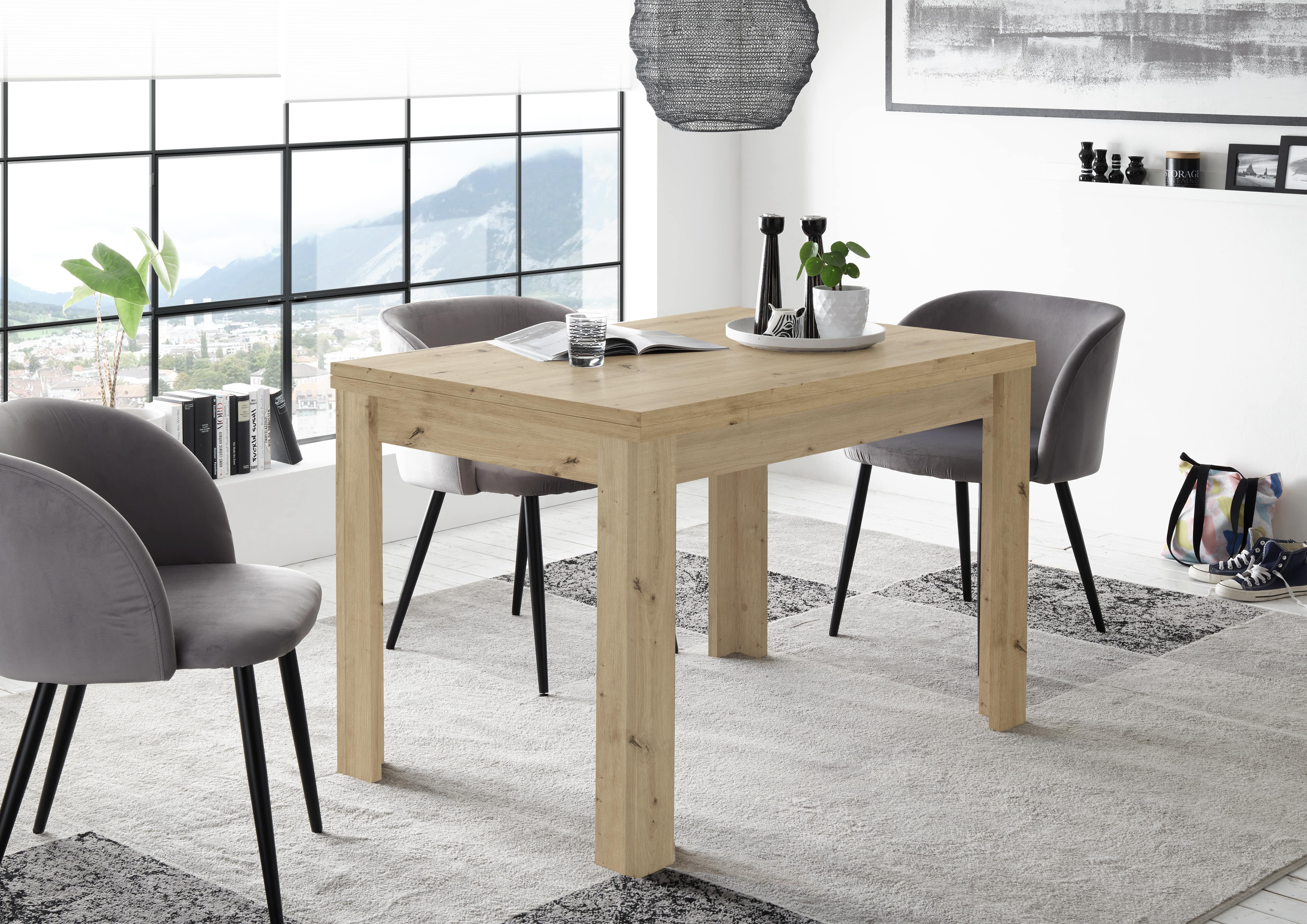 Esstisch, Asteiche Dekor, ausziehbar - Mahi