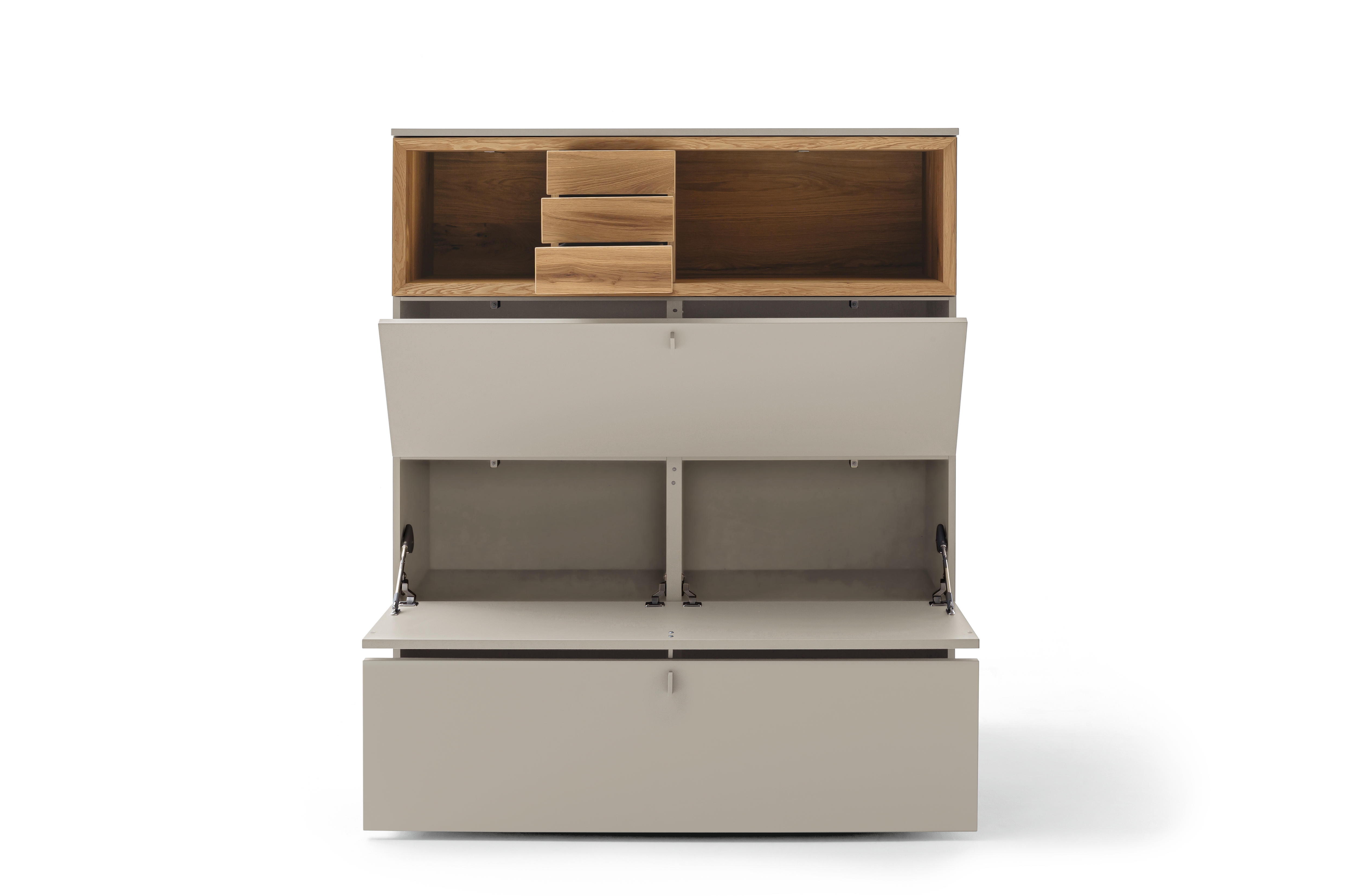 Highboard, Lack steingrau matt - LS25 Calanda