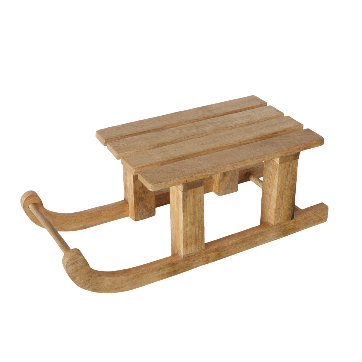 Dekoaufsteller Schlitten Huia, klein - holz, natur