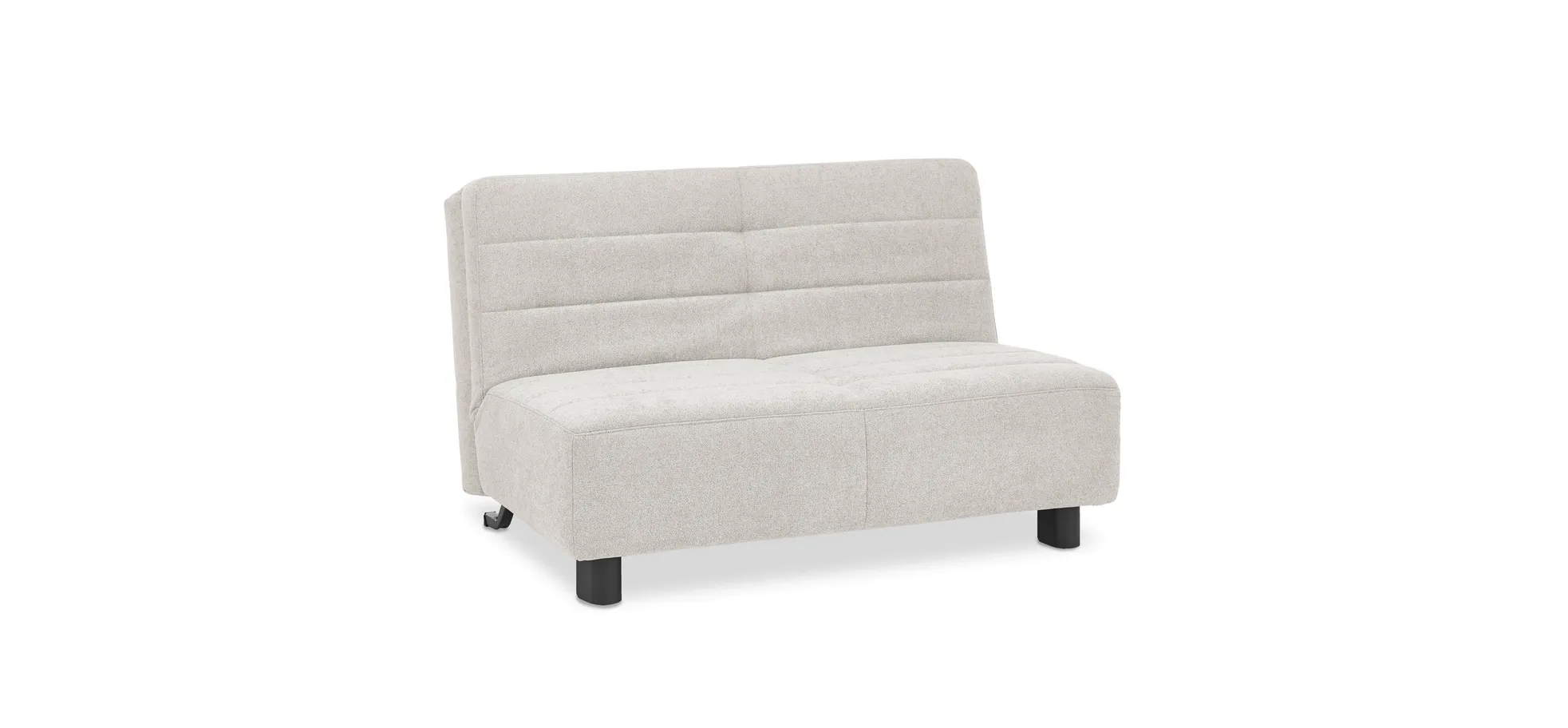  Faltsofa Easy - 2-Sitzer ohne Armlehne, ca. 140 cm inkl. Schlaffunktion, Stoff, Creme