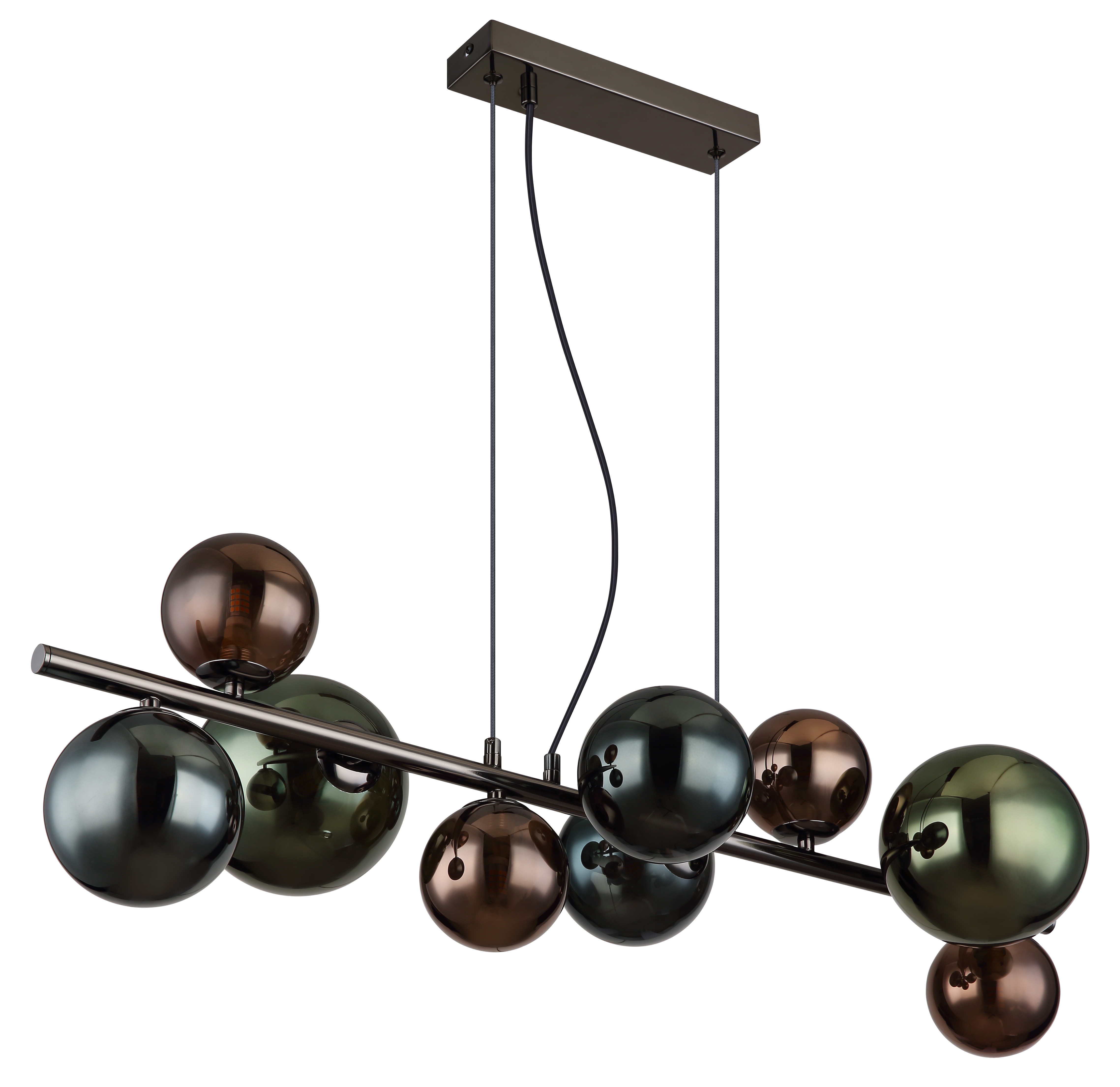 Pendelleuchte RIHA - 9xLED, Metall grau matt, 86x36x120cm