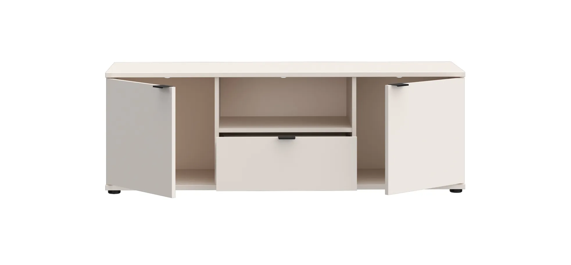TV-Unterschrank, Sand, 2 Türen, 1 Schub - Finella