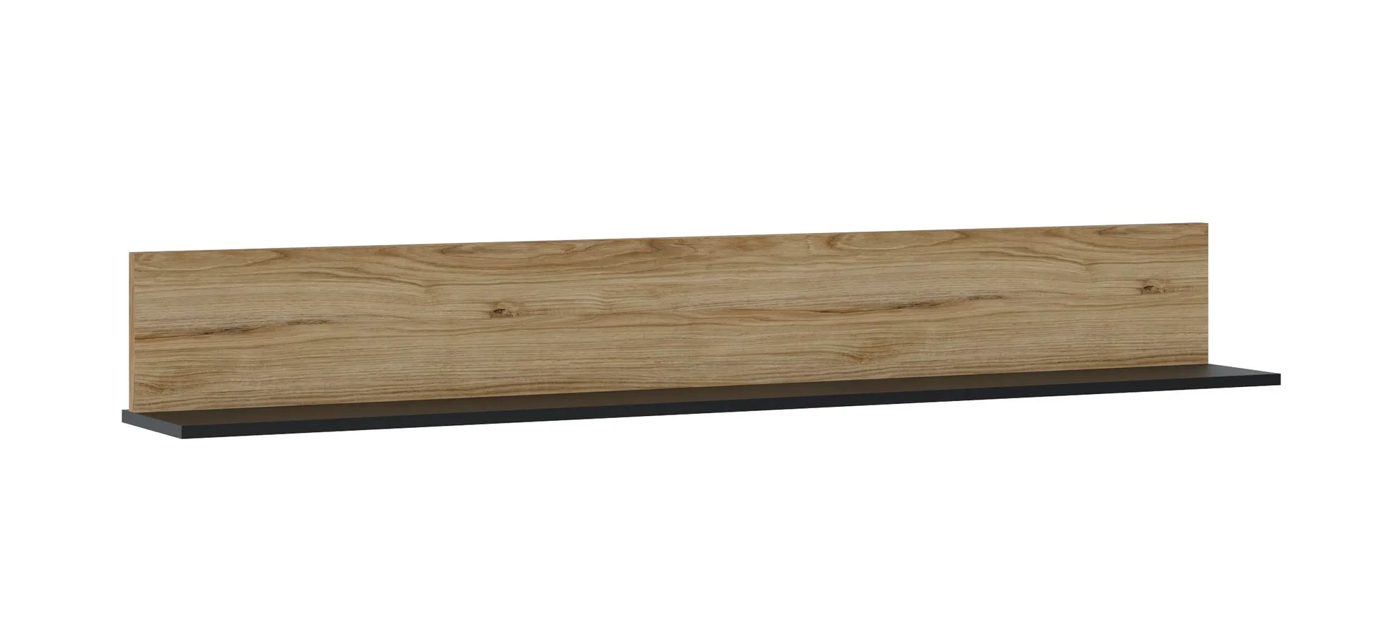 Paneel - B ca. 160 cm, Eiche Nachbildung, Schwarz matt