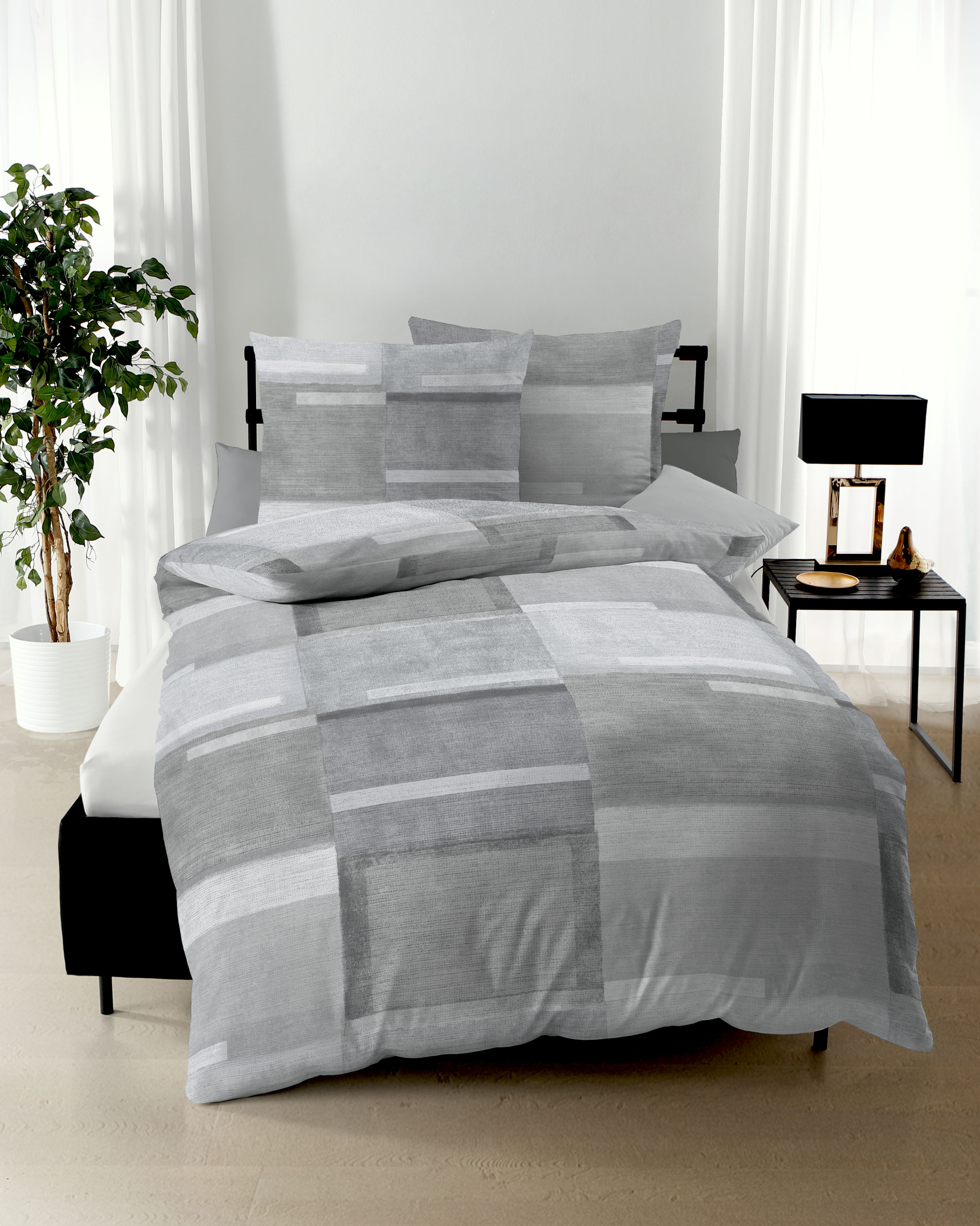 Bettwäsche Status, satin - 100% baumwolle, 135x200cm, silber