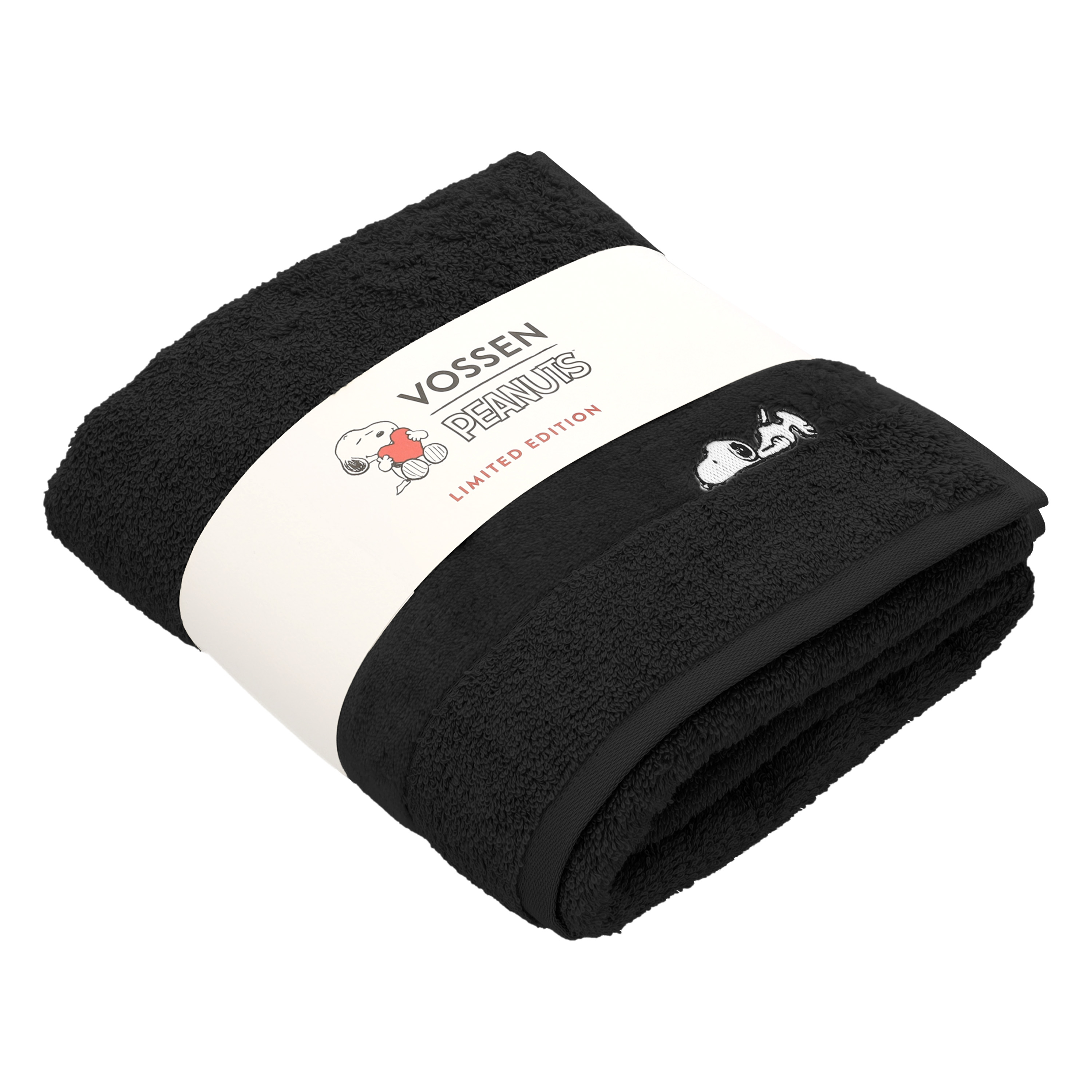 Duschtuch Sleepy Snoopy - 67 x 140cm, schwarz