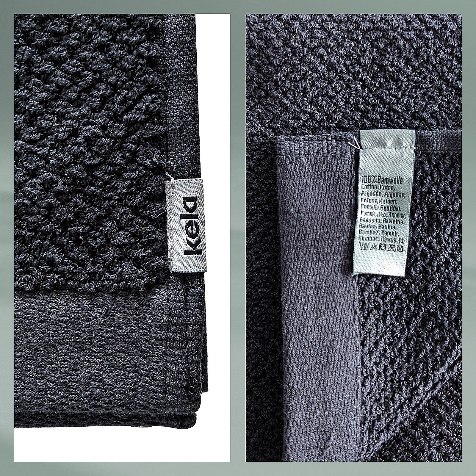 Gästetuch Lavinia 50x30 cm - 100%orgBaumwolle schwarz