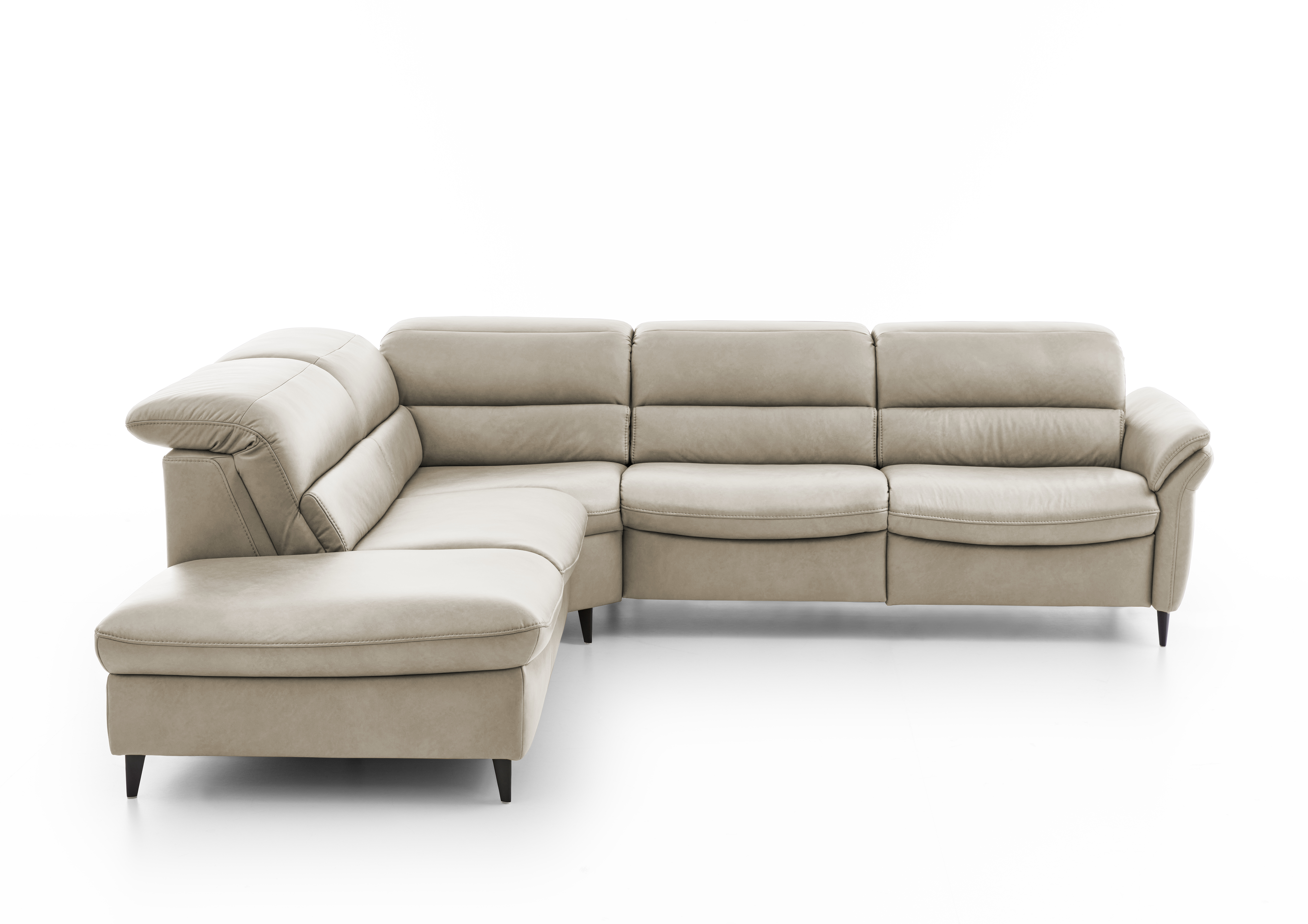Ecksofa, Leder gravel - LS26 Crata
