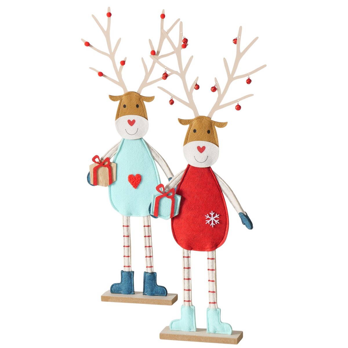 Hirsch Fynn, 2 sort. - H 60,00 cm, MDF, Eisen lackiert, Polyester