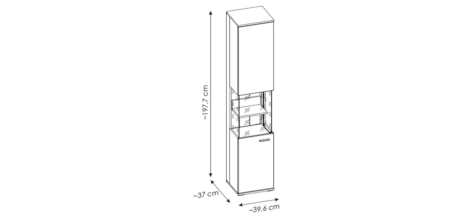 Vitrine, Eiche - MyStyle 1020