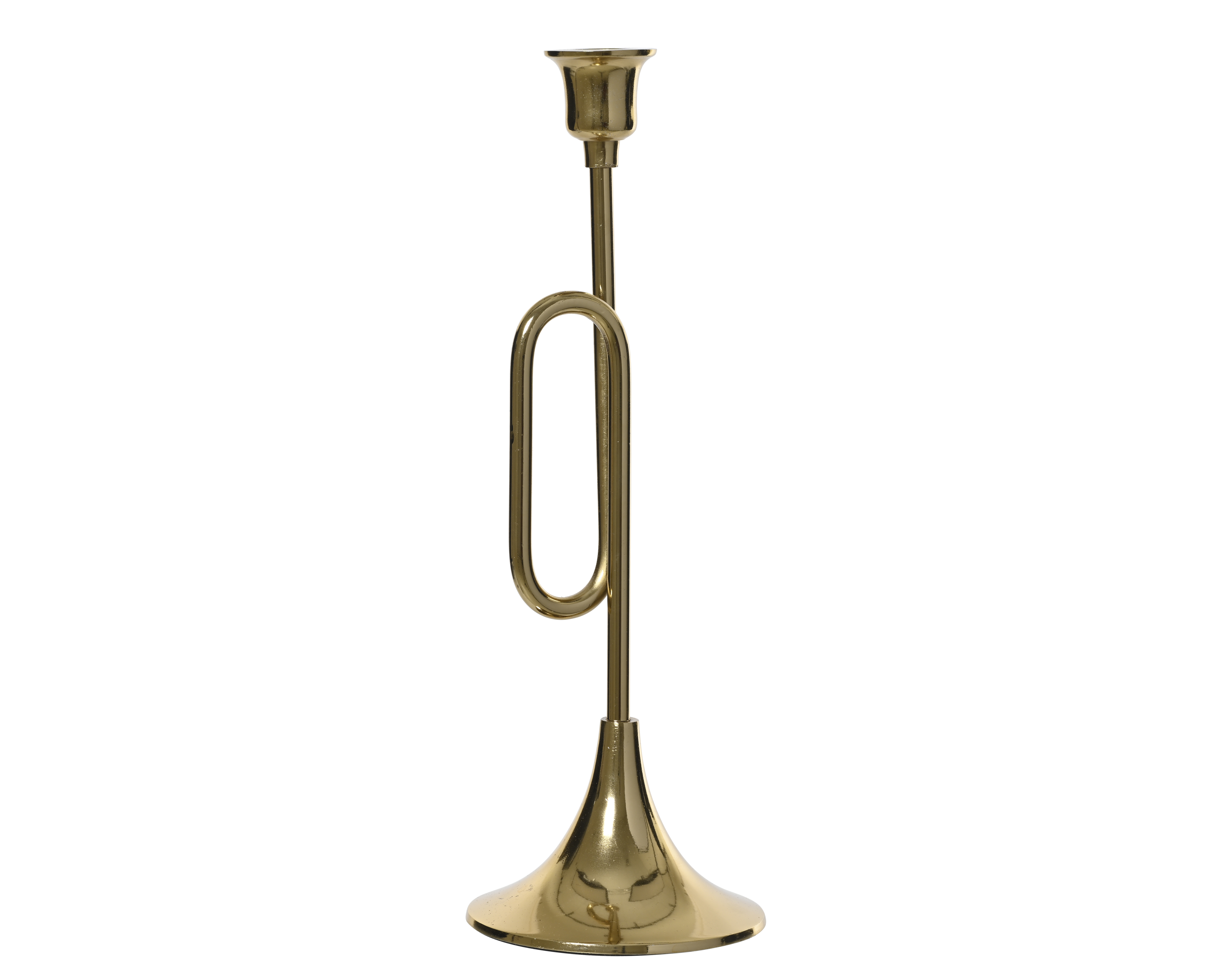 Kerzenhalter - gold, Aluminium, L12-W12-H34cm