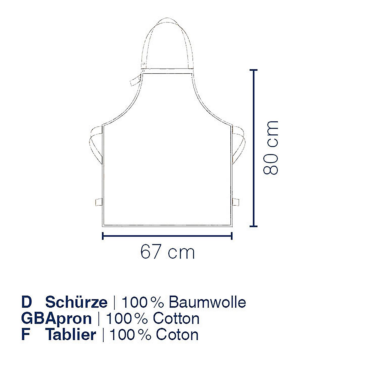 Schürze Cora 67x80 cm - 100%Baumwolle hellgrün/grün Streifen