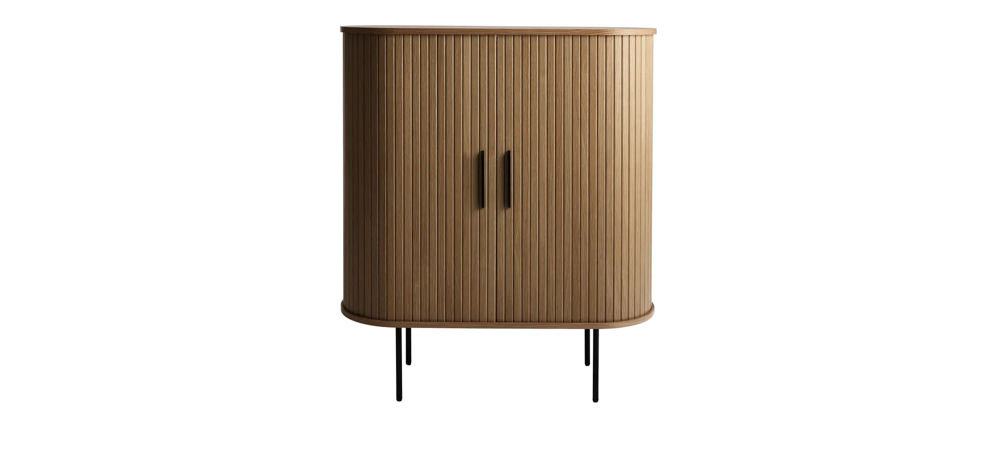 Highboard - B ca. 100 cm, Eiche Furnier, Smoked
