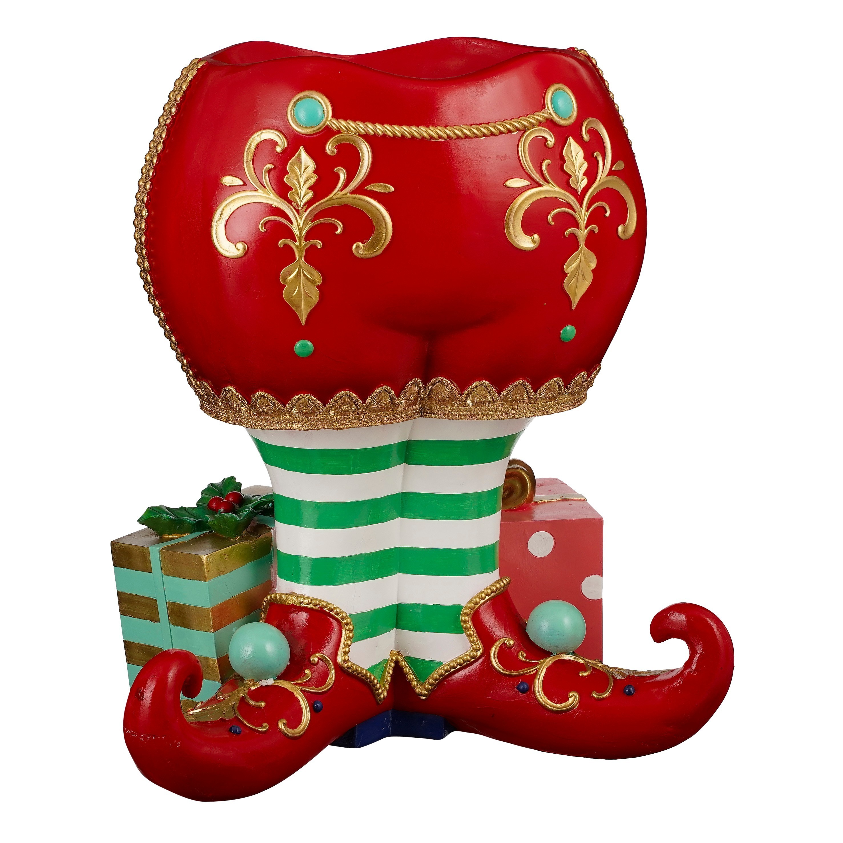 Weinachtsbaumständer Elfstiefel - rot - l57xb41xh65,8cm