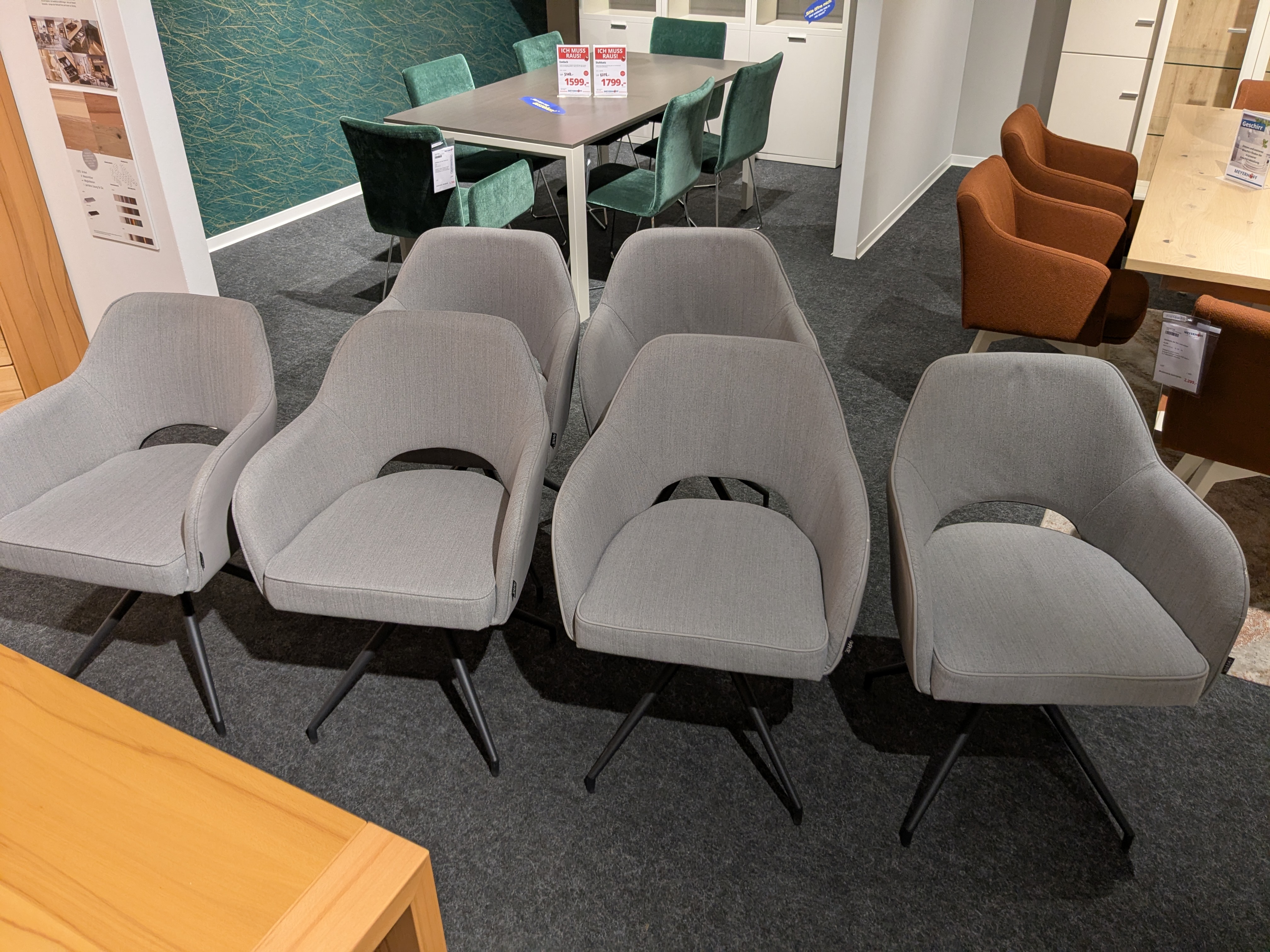 Stuhlgruppe, be.a: 6 Drehstühlen - Mykon 736