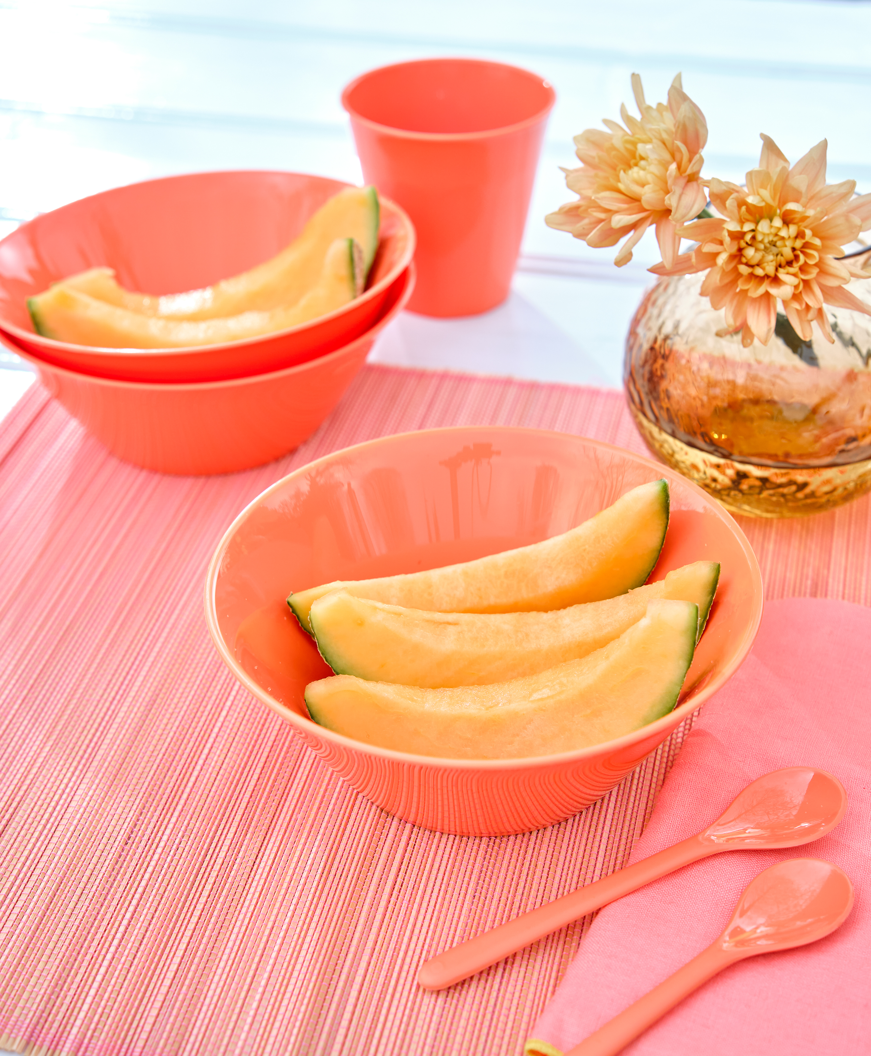 Schale 700ml, strong coral - hochglänzend, stapelbar, leicht zu reinigen