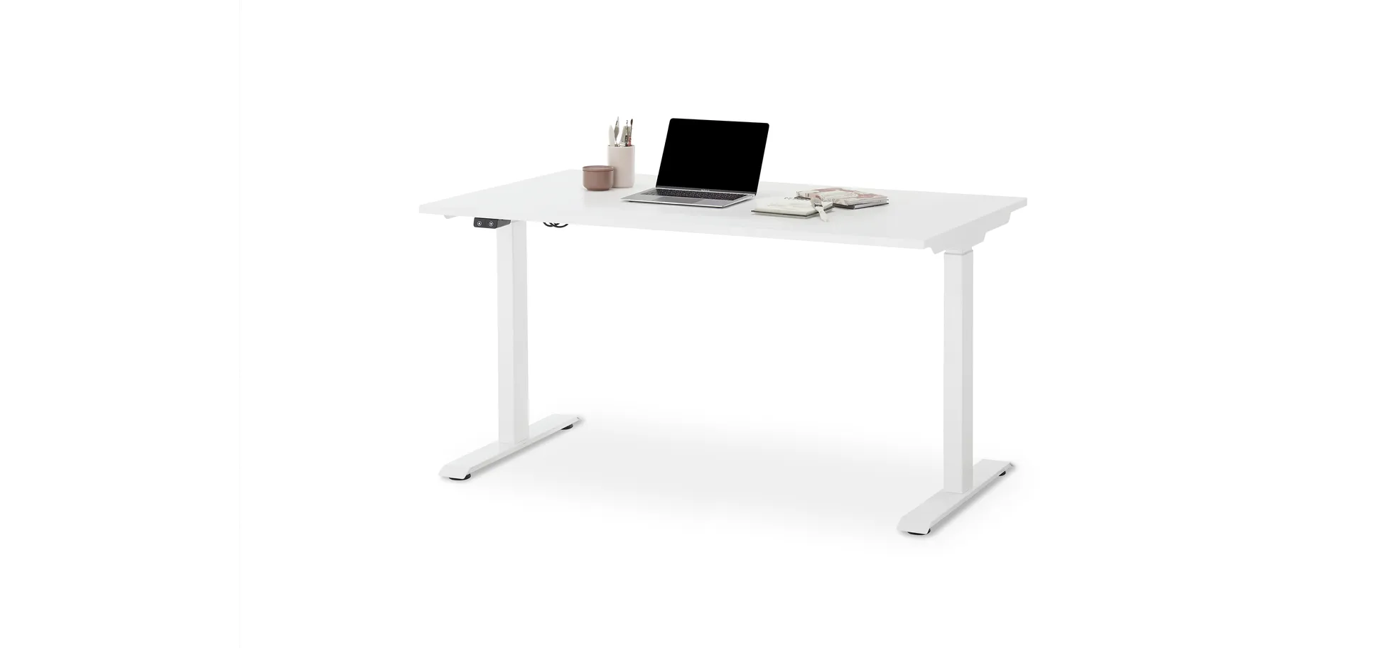 Schreibtisch GELI - höhenverstellbar, LB ca. 140x80 cm, Weiß