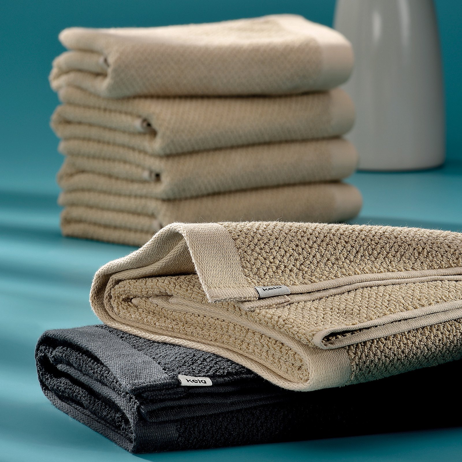 Gästetuch Lavinia 50x30 cm - 100%orgBaumwolle schwarz