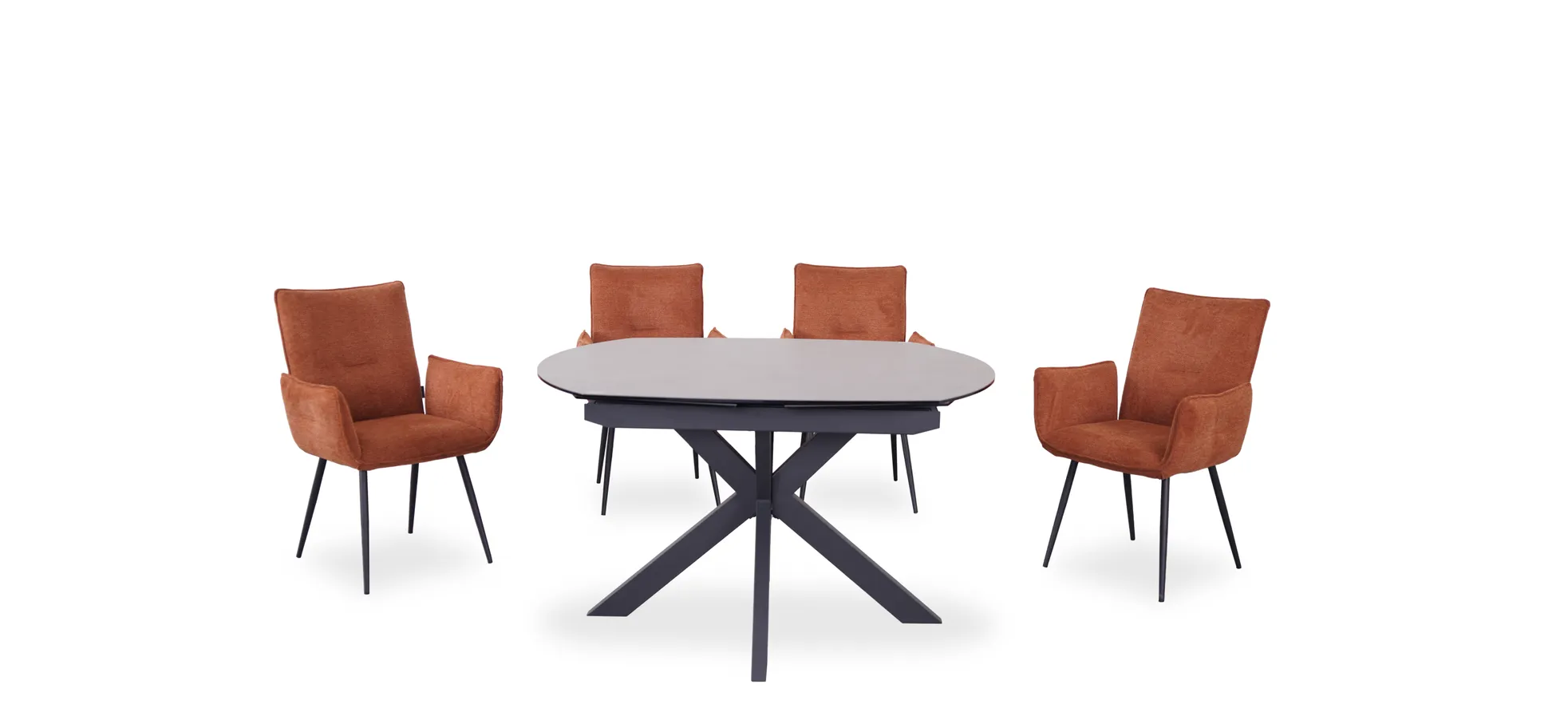 Vierfußstuhl mit Armlehnen, kupfer - Marcela Vierfußstuhl mit Armlehnen, kupfer - Marcela