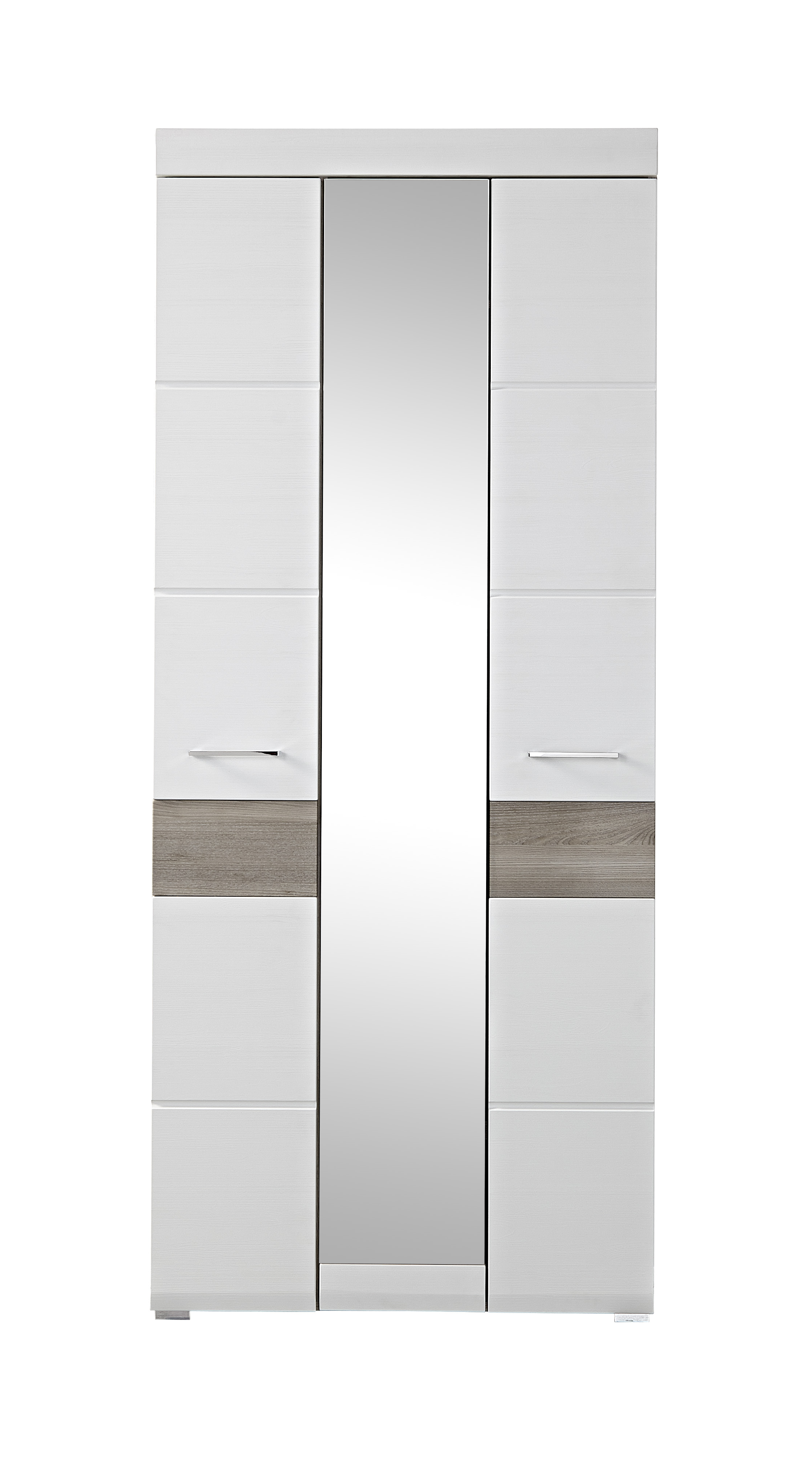 Garderobenschrank, weiß MDF Struktur - IRIAN