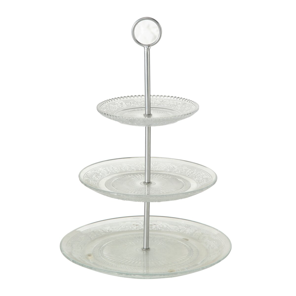 Etagere Relief - H 35,00 cm, Eisen, Klarglas
