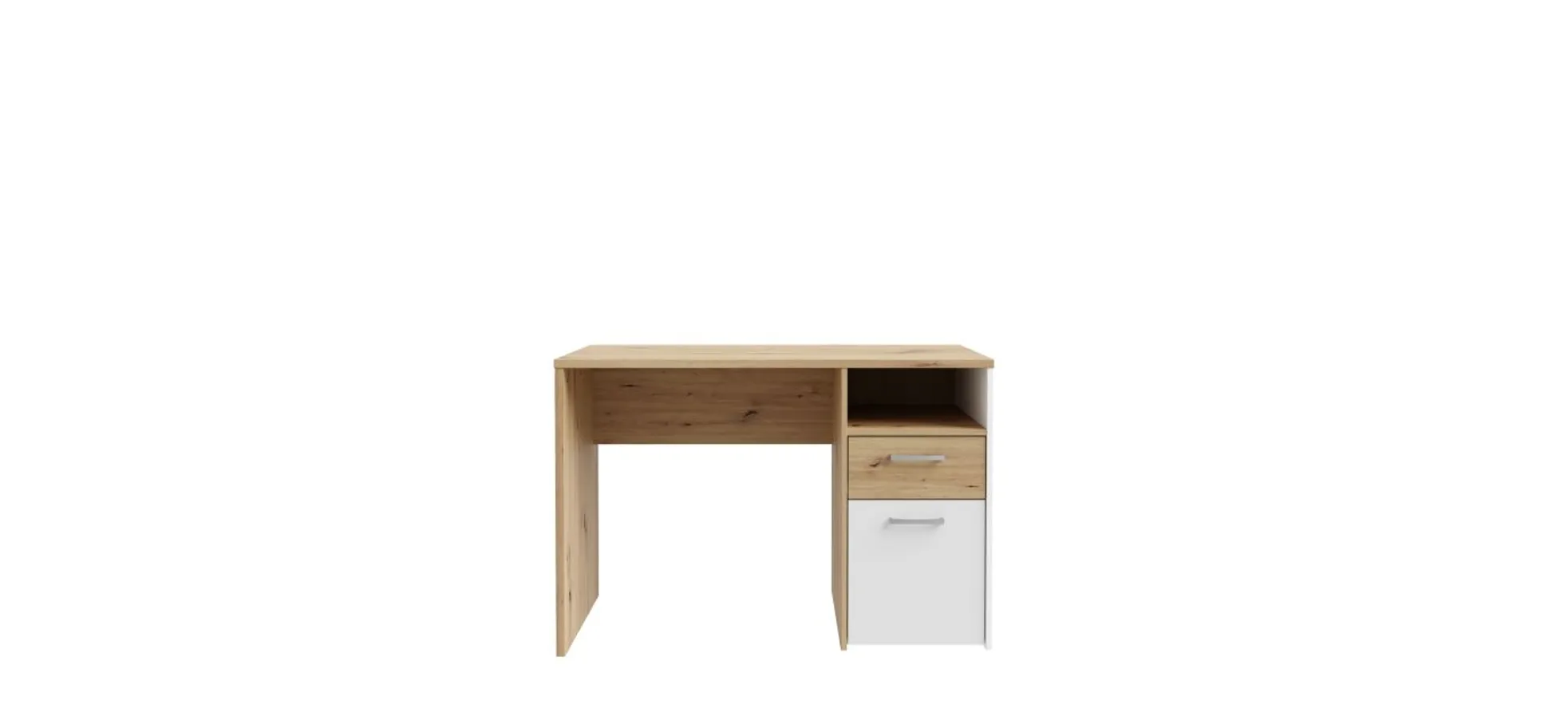 Schreibtisch FILIPO- LB ca. 110x60 cm, Eiche Dekor, Weiß