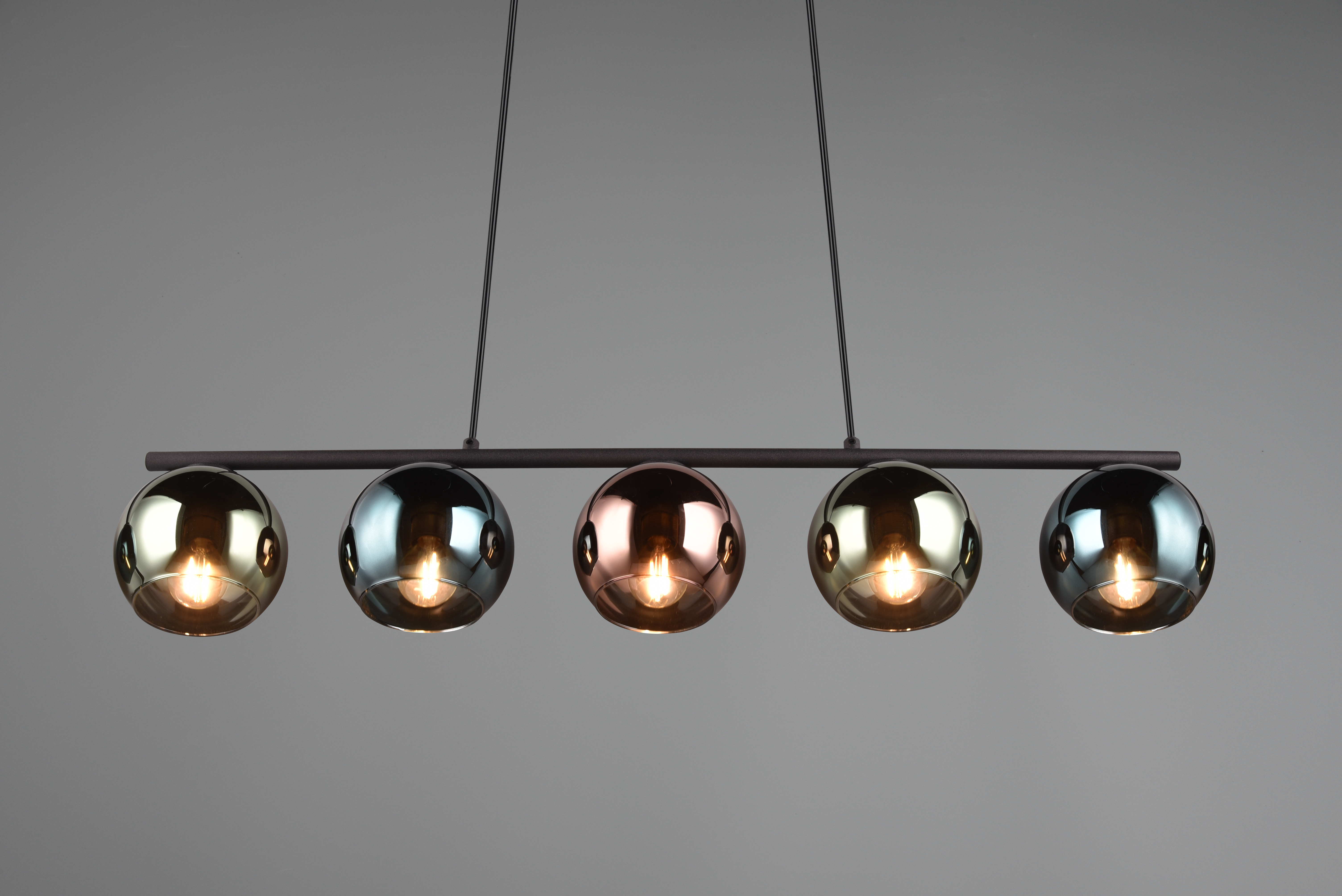Pendelleuchte Sheldon - 5flg., Metall/multicolor, ca.83 x Höhe max: 150 cm