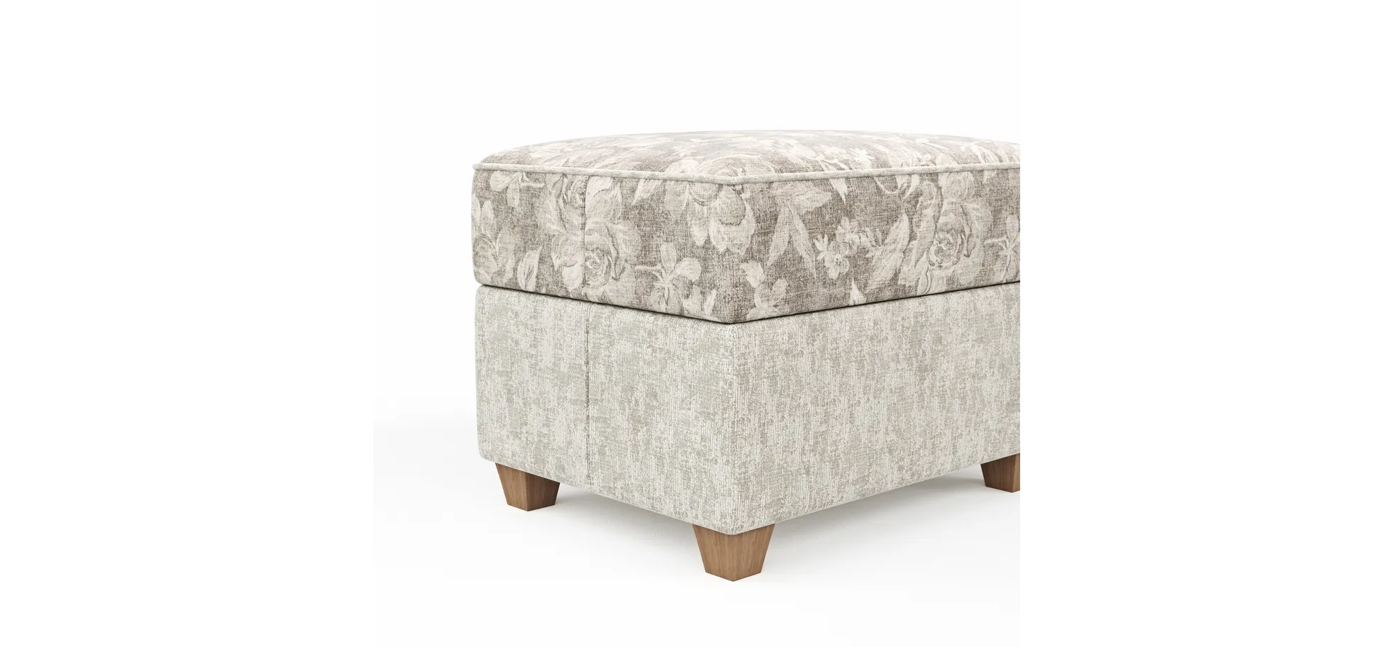 Hocker Brunswick Romantic - mit Stauraum, Stoff, Mehrfarbig