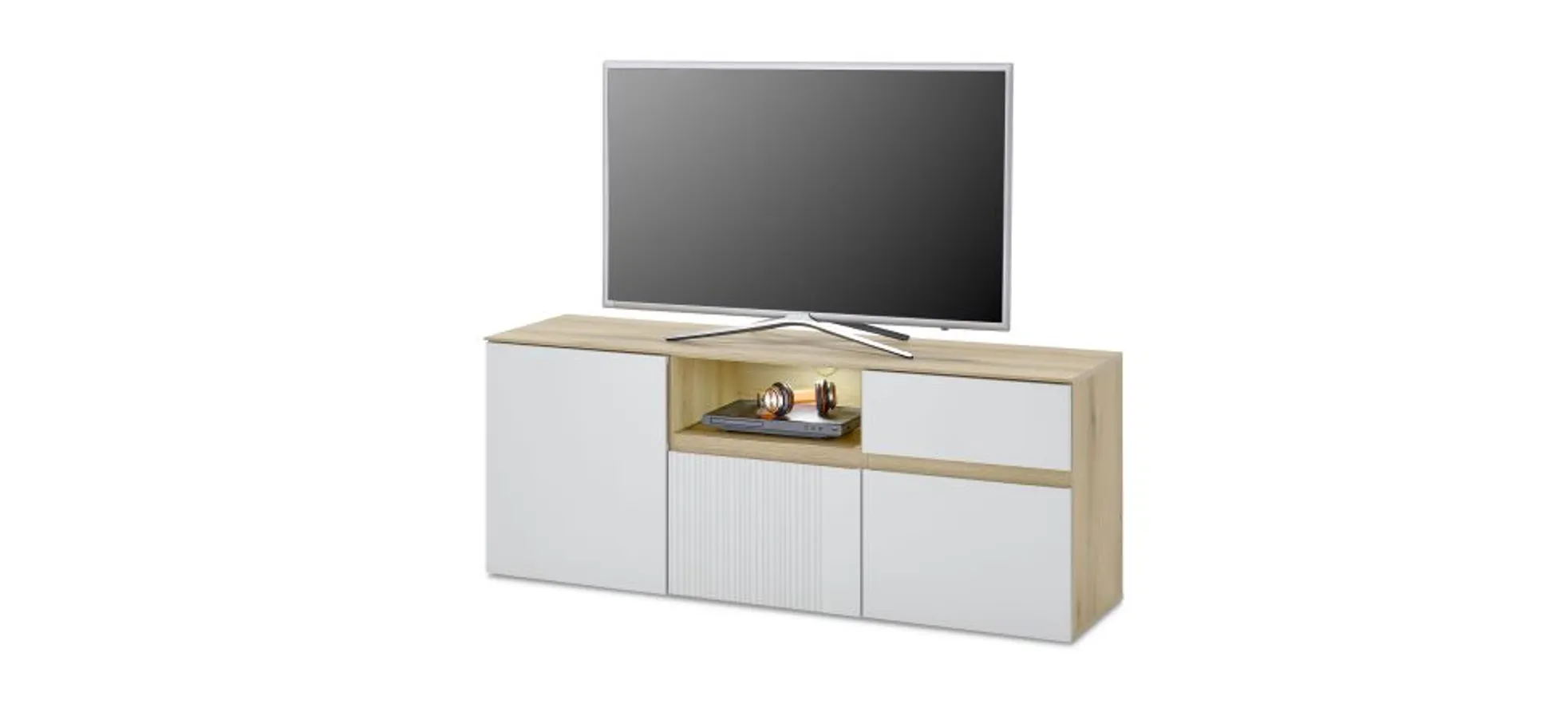 TV-Board- Eiche Dekor, Hellgrau TV-Board- Eiche Dekor, Hellgrau