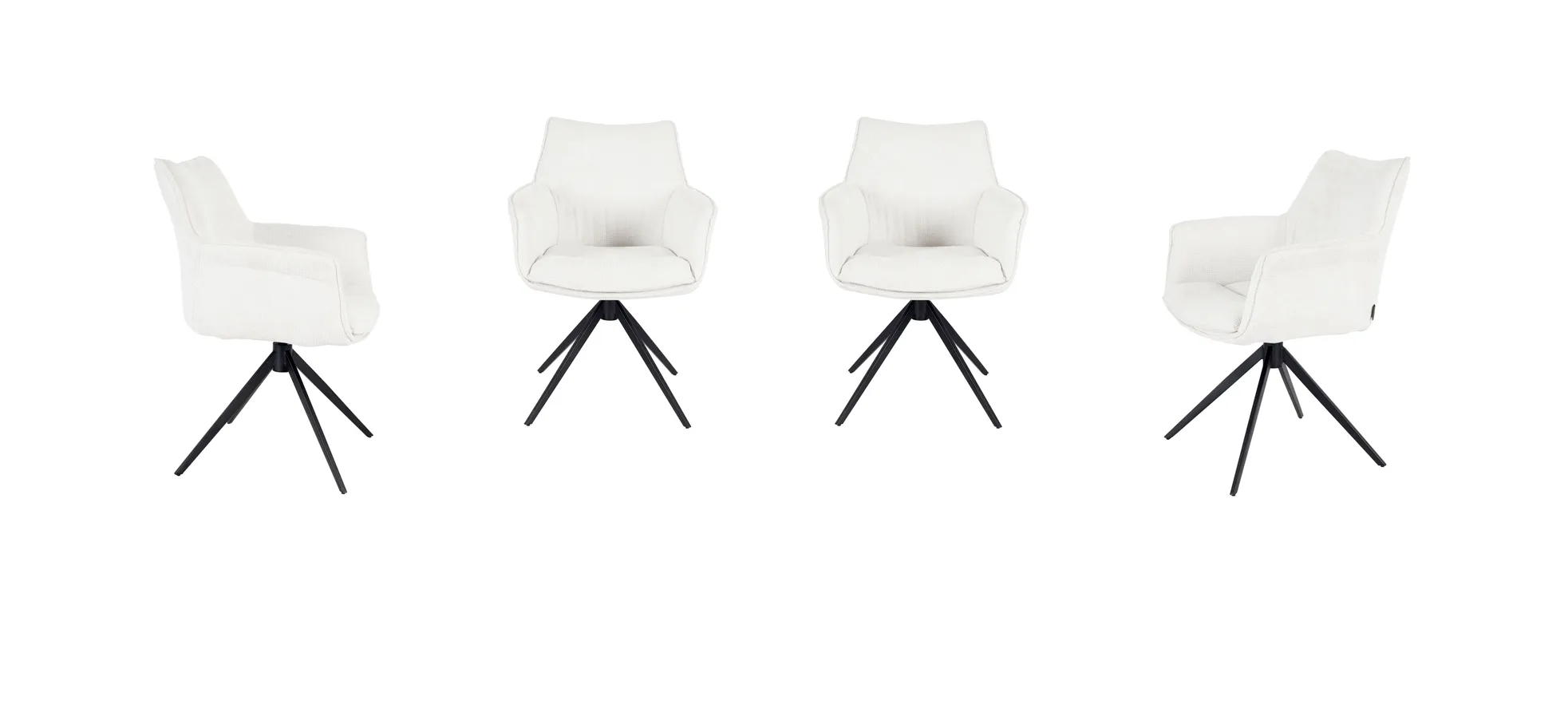 Armlehnstuhl, Bezug weiß, 360° drehbar - Maike