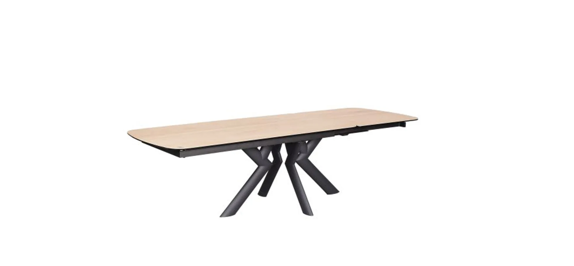 Esstisch MAXIE - ausziehbar, LB ca. 190x98 cm, Glaskeramik, Holzfarben