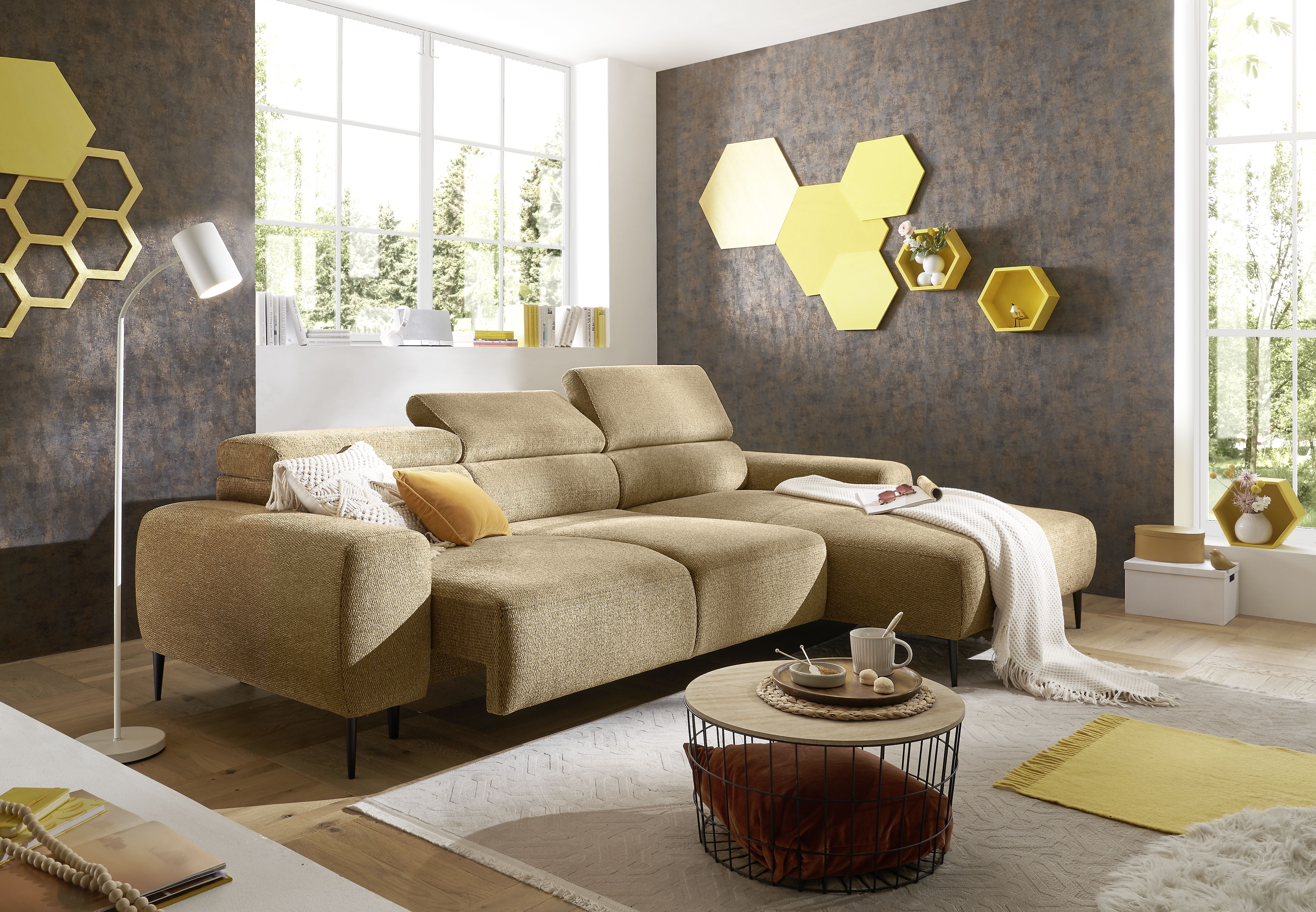 Ecksofa, honey mustard - Wanessa