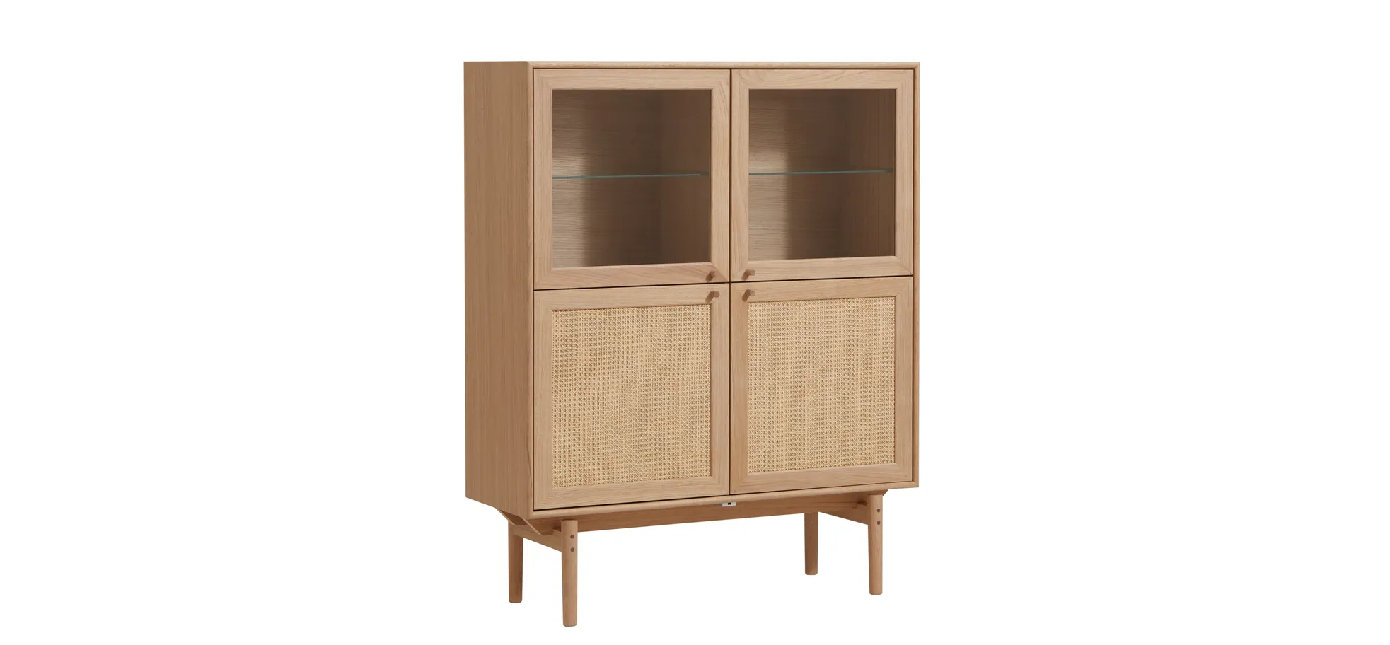 Highboard Limerick - Eiche hell mit Wiener Geflecht