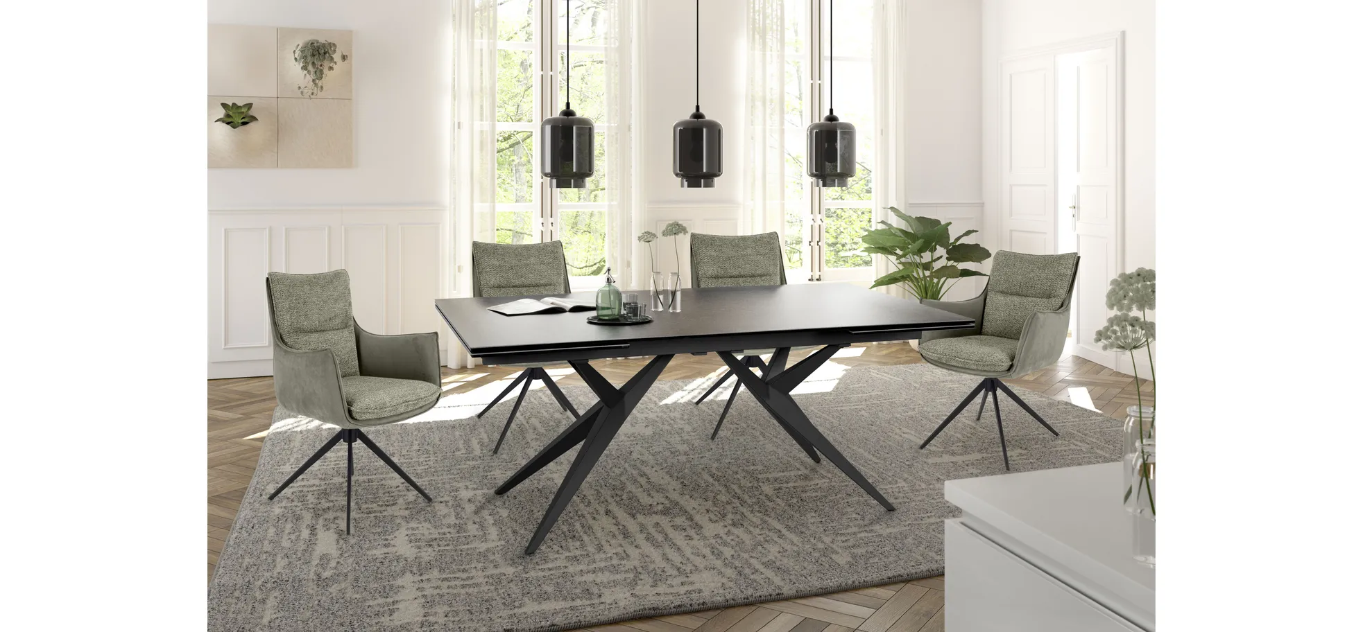 Stuhl, Bezug Winter moos/Retrobliss - Mandy