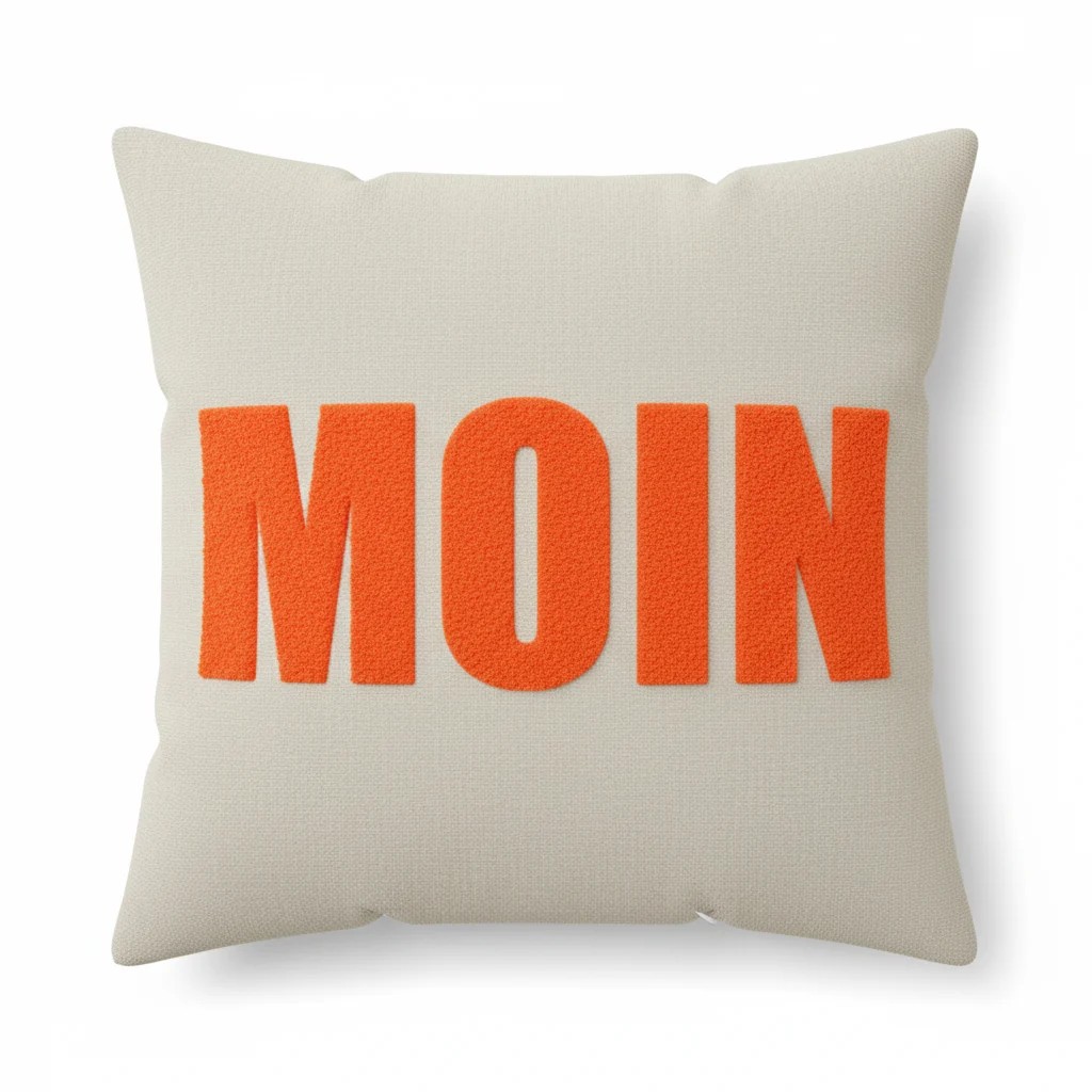 Kissenhülle MOIN 45x45cm Beige/Neon Orange - 