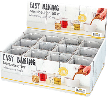 Messbecher Glas - mit Skalierung für Mililiter, Teelöffel