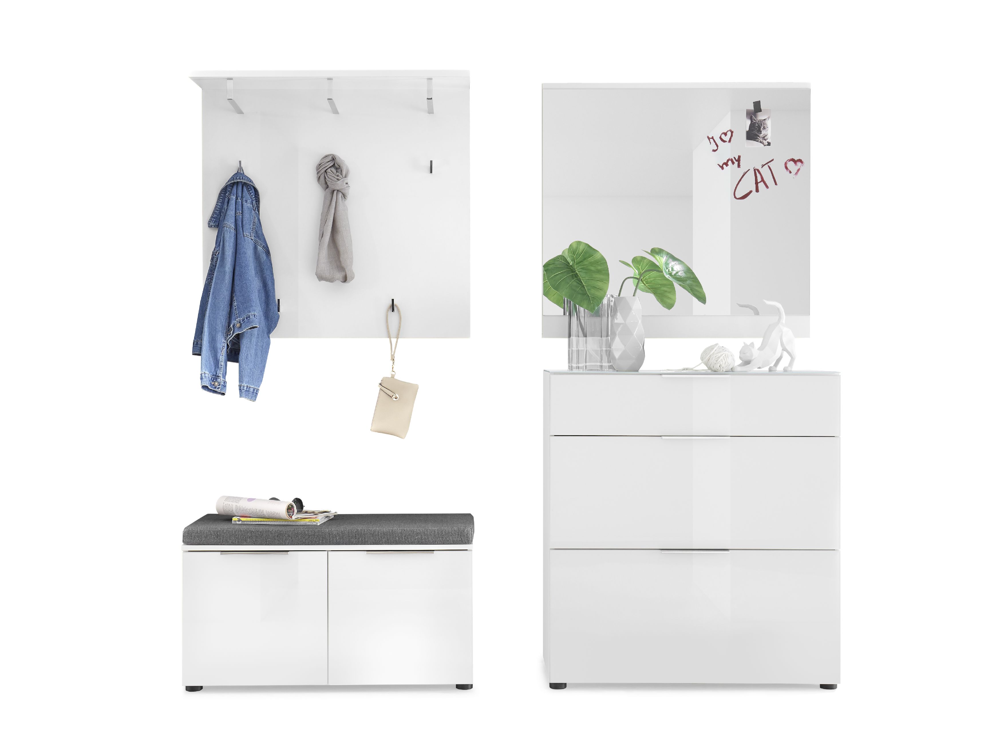 Garderobenpaneel, weiß - Ilaria