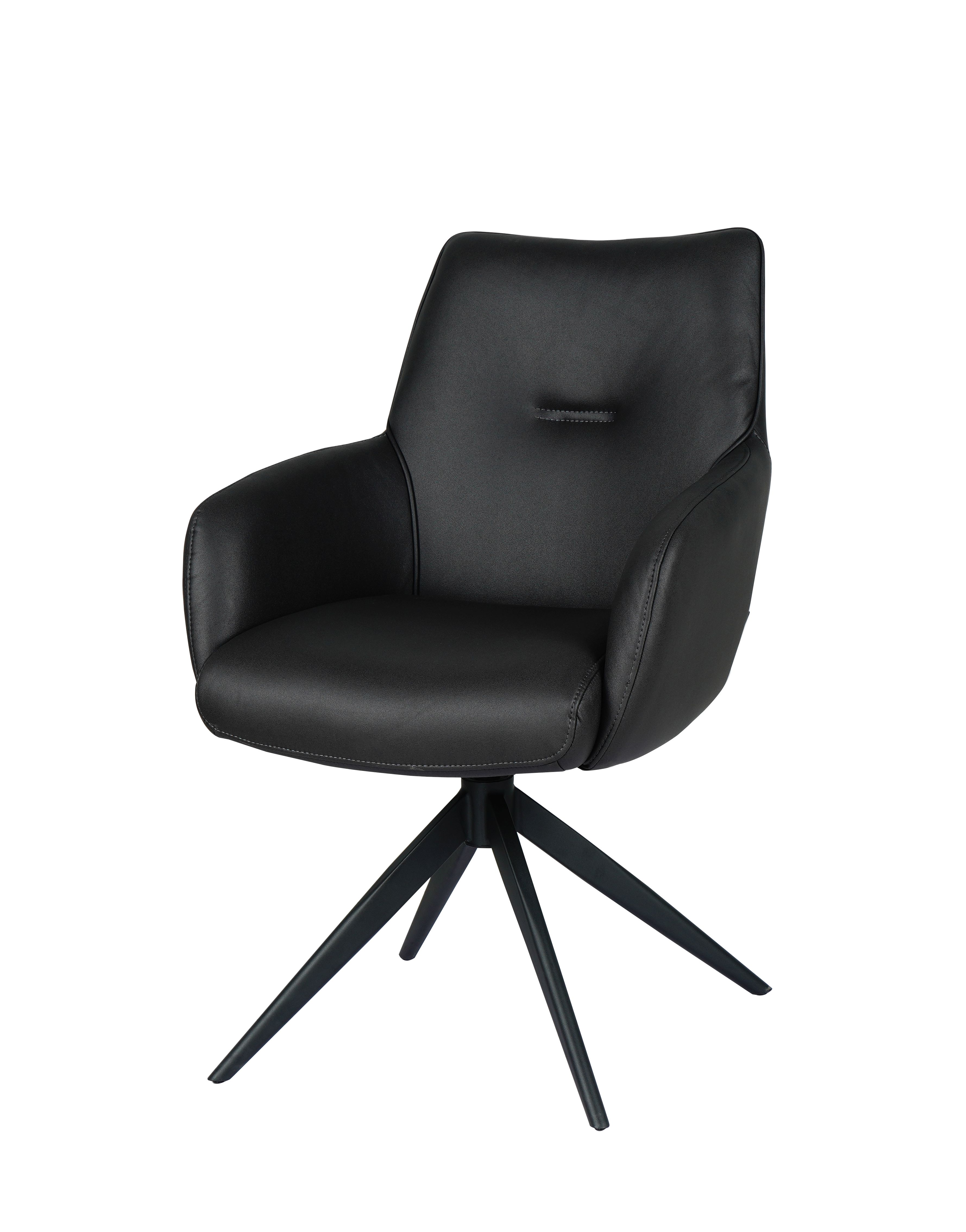 Armlehnstuhl, Stoff schwarz  - Manon