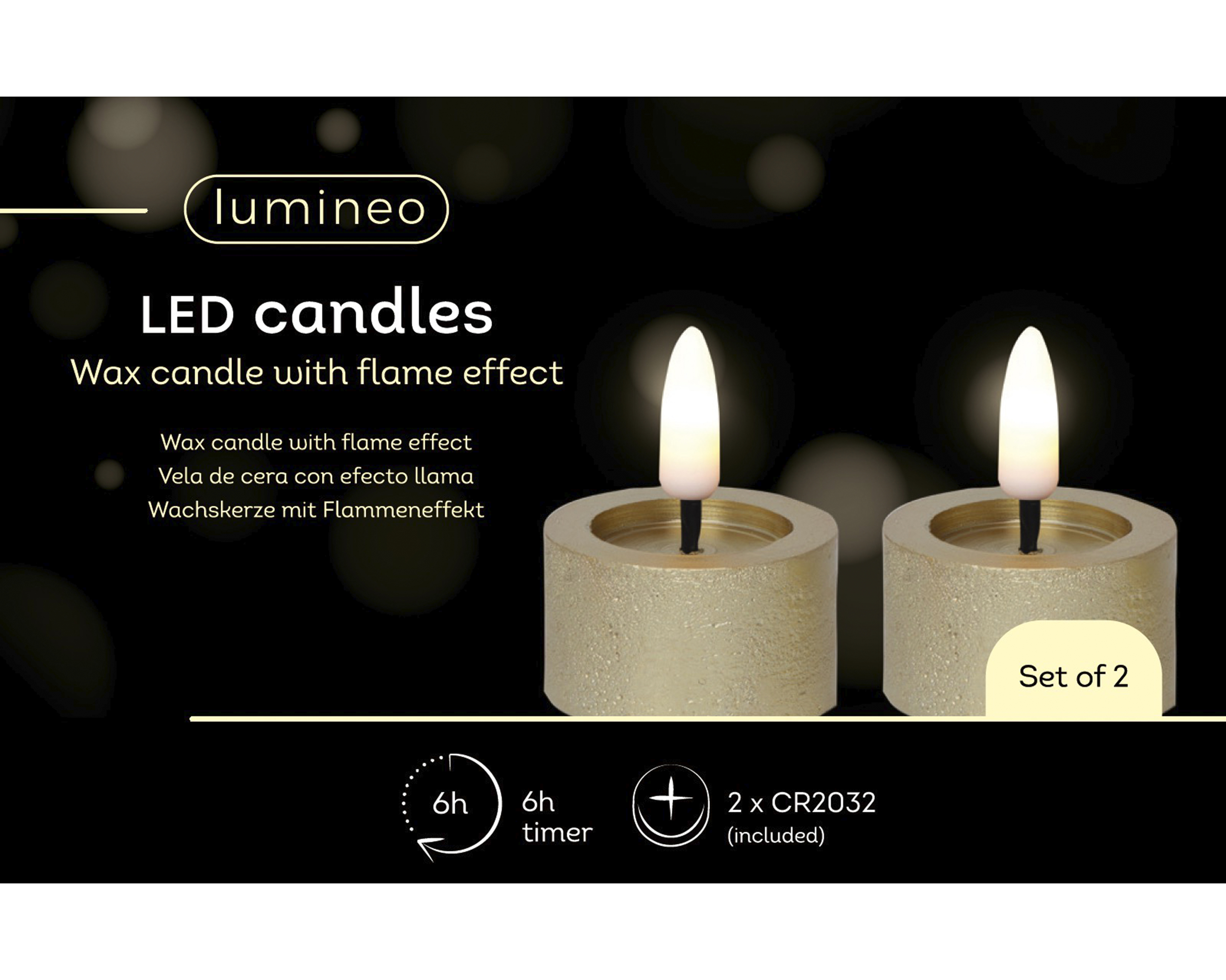 LED Teelicht Wachs - gold/warmes weiss, Wachs, Ø4.40-H5.20cm-1L