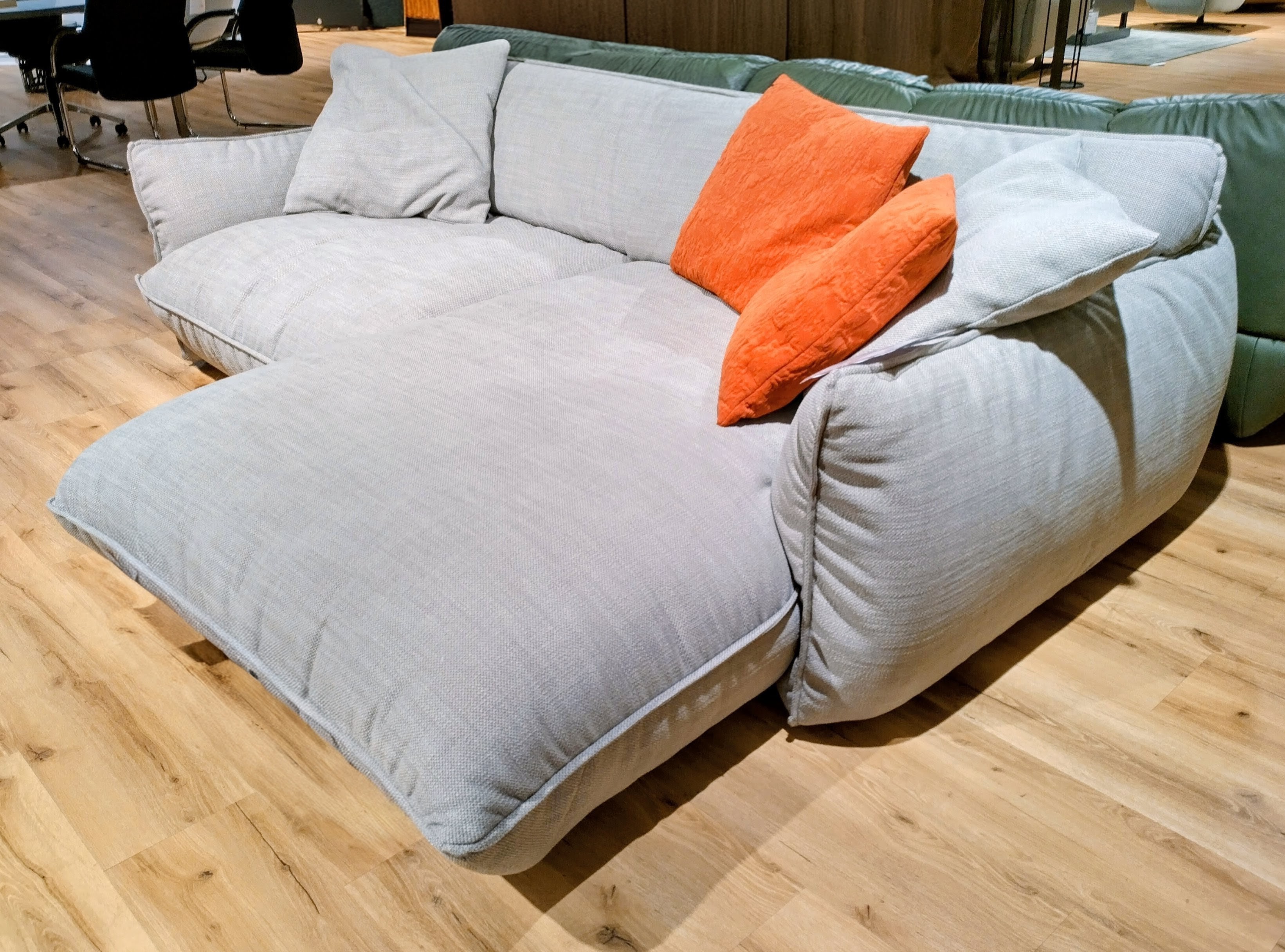 Ecksofa, Taupe, Kaltschaumpolsterung - Fluffy