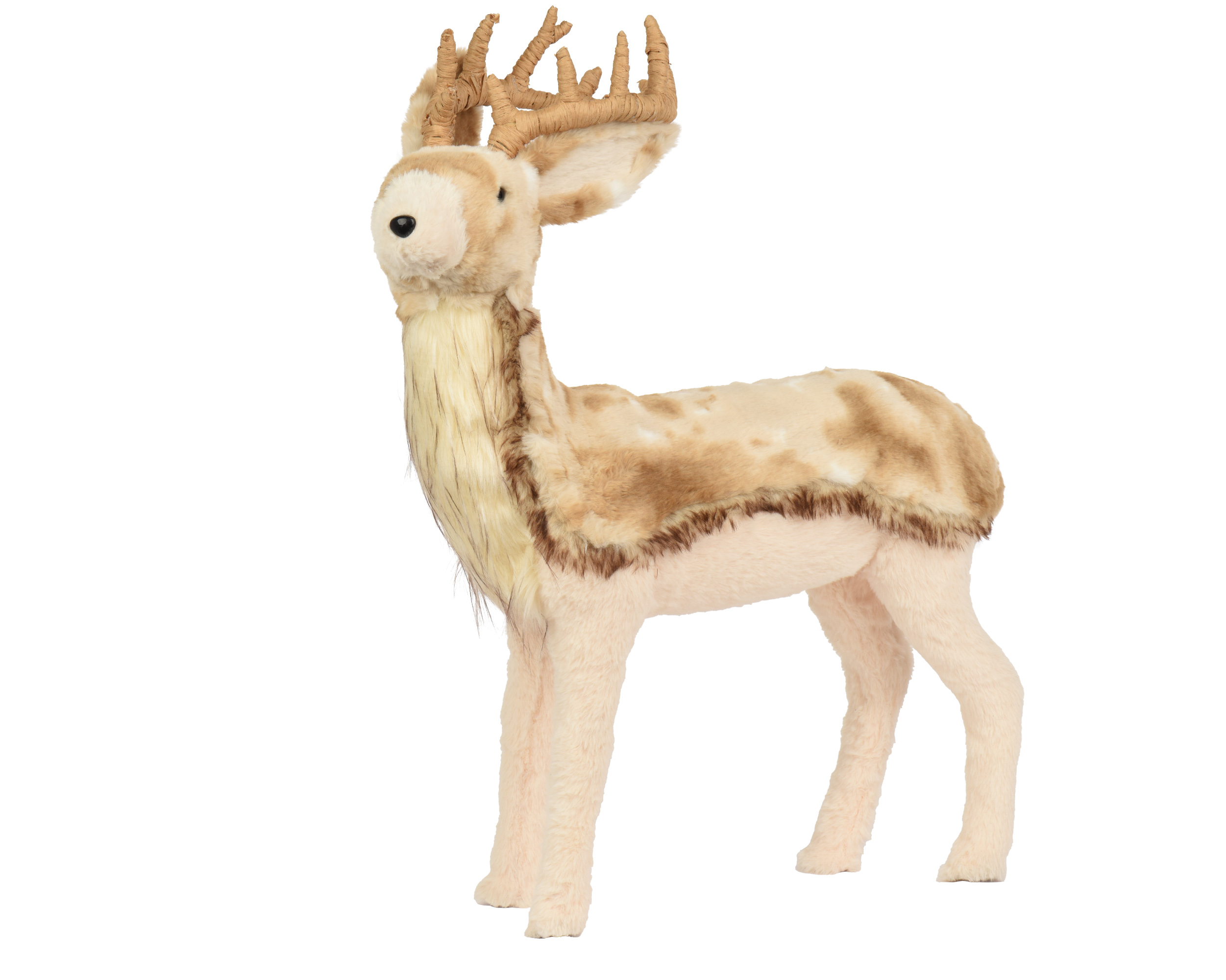 Hirsch, Kunstfell - hellbraun, ca. L.10cm x W.26cm x H.39cm