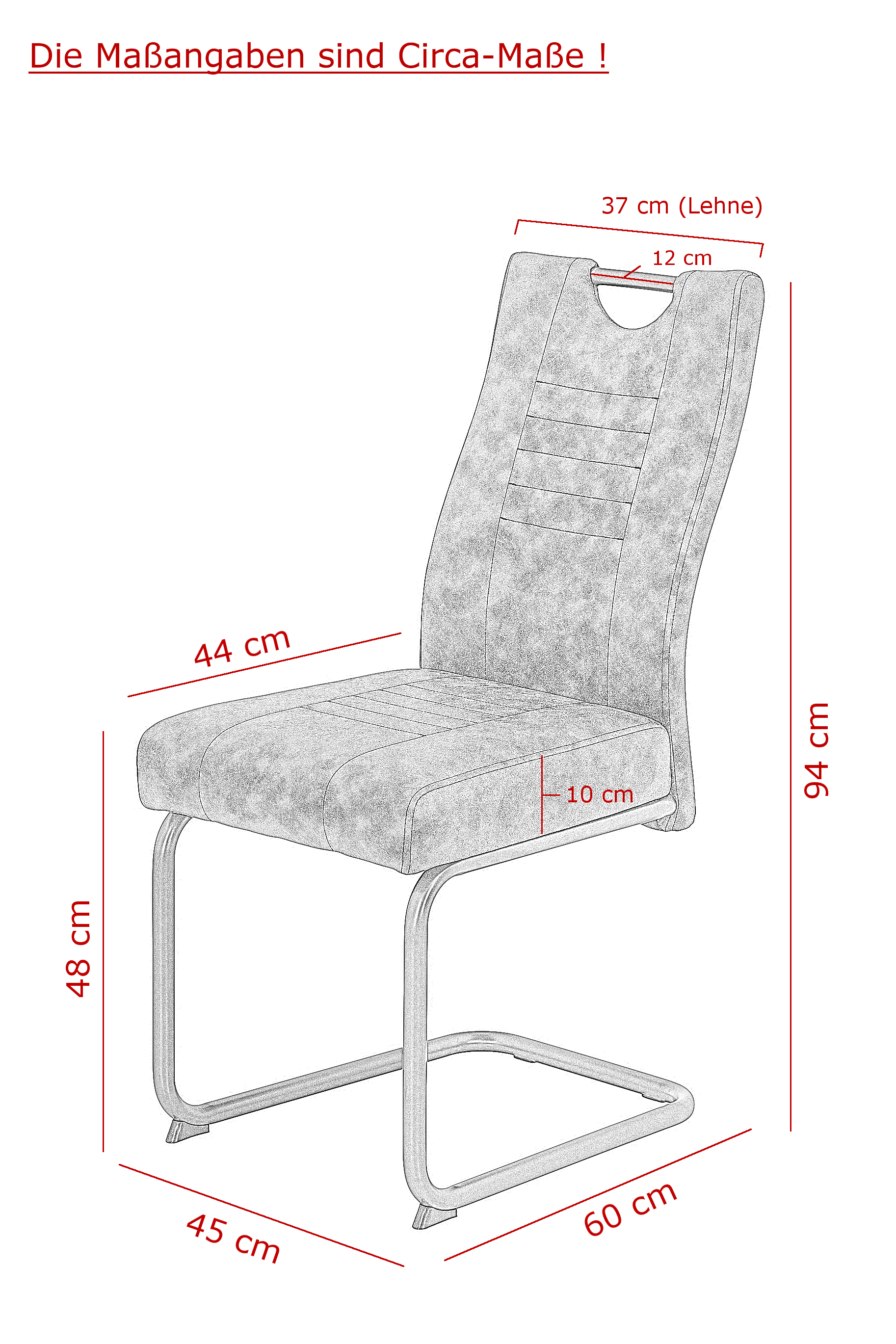 Schwingstuhl, anthrazit, Belastbar bis 140 Kg - MYTREND379