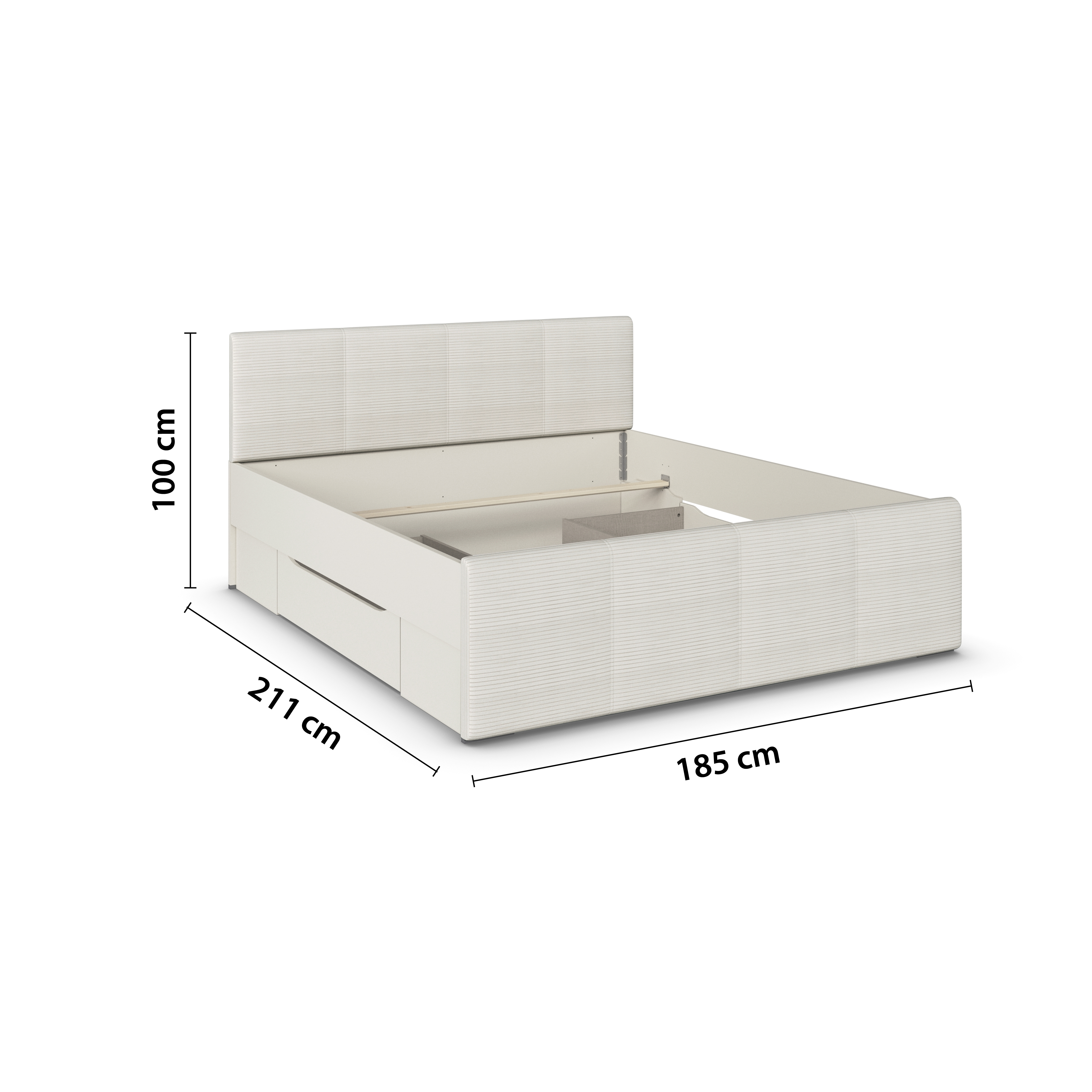 Bett, mit Polsterkopfteil, 180x200 cm - MyStyle 3091