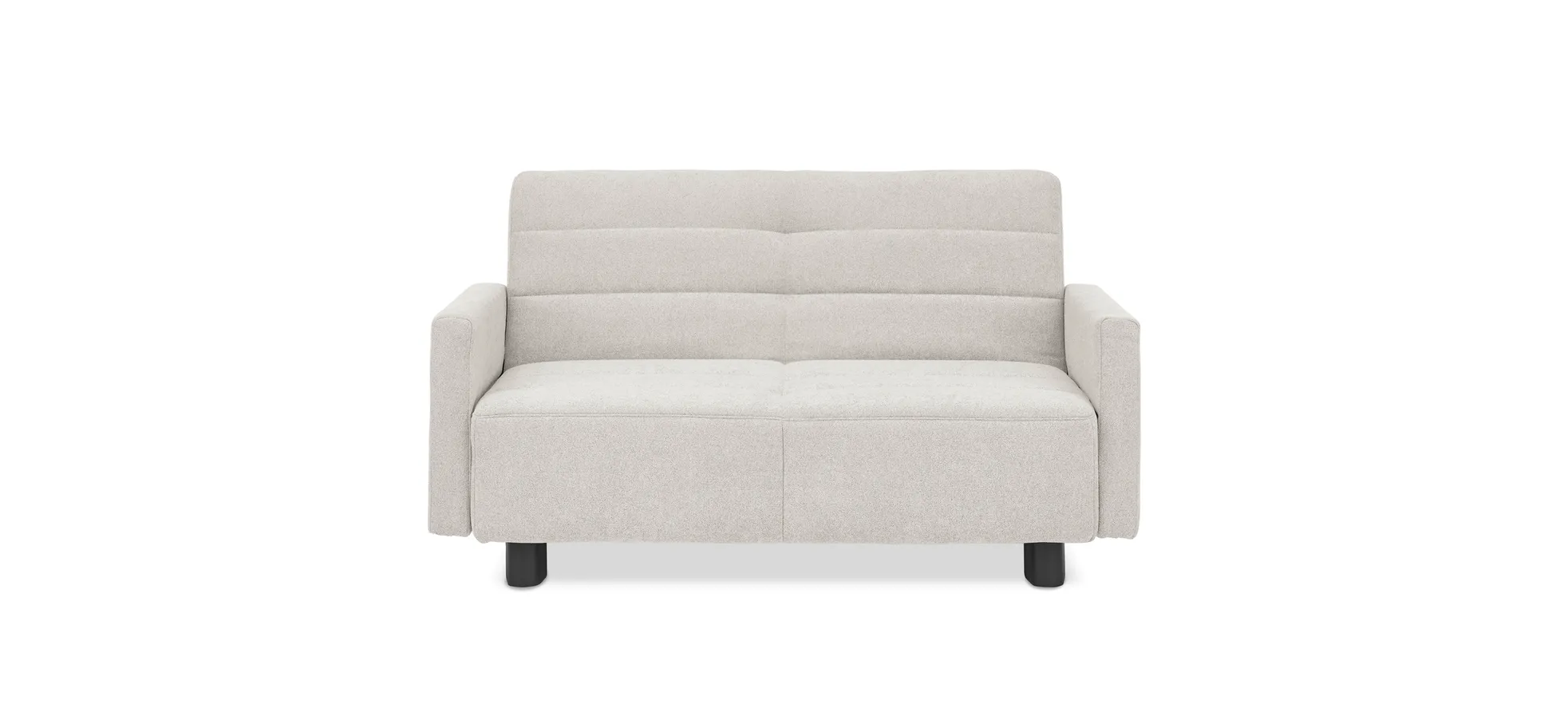  Faltsofa Easy - 2-Sitzer, ca. 140 cm inkl. Schlaffunktion/Armlehne verstellbar, Stoff, Creme