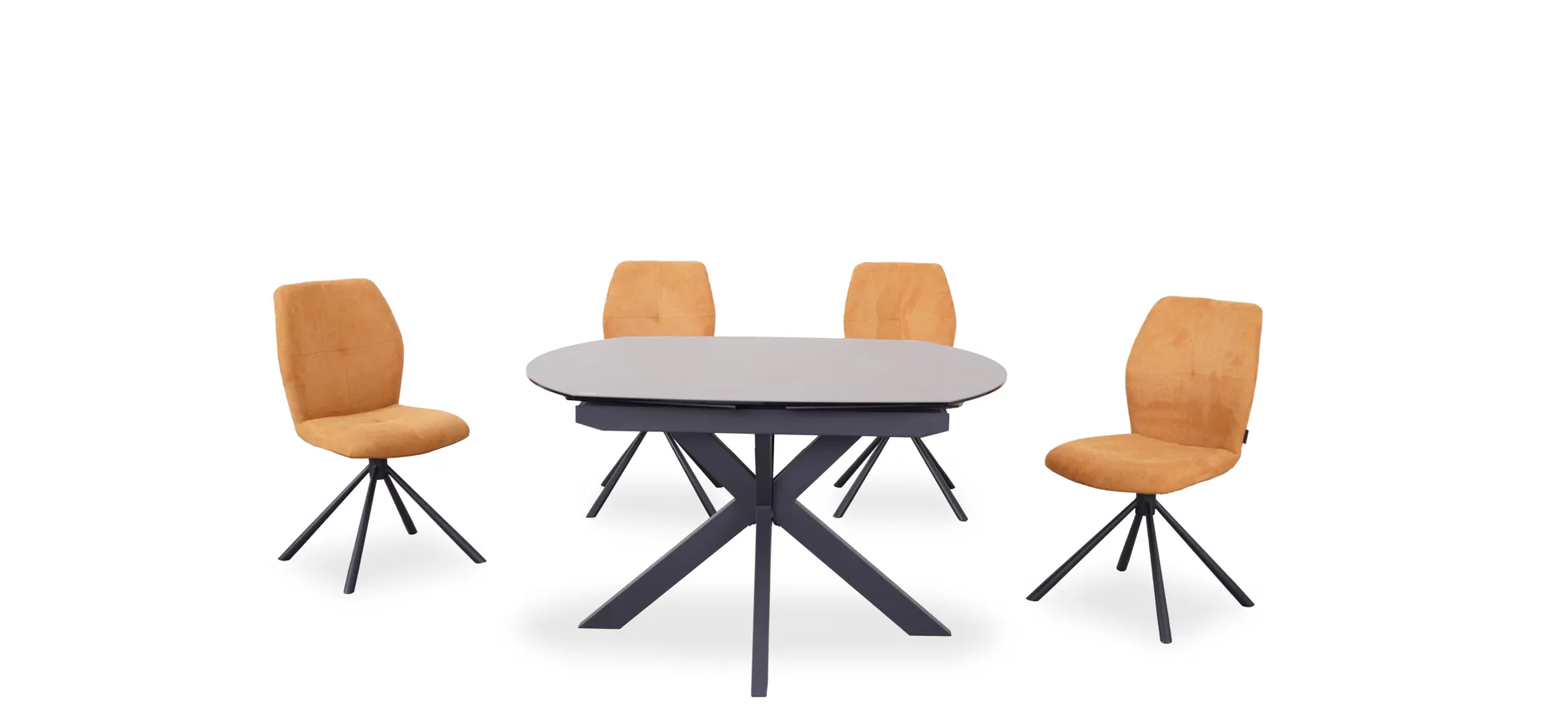 Esstisch, ausziehbar, Glaskeramik grau - Meggie