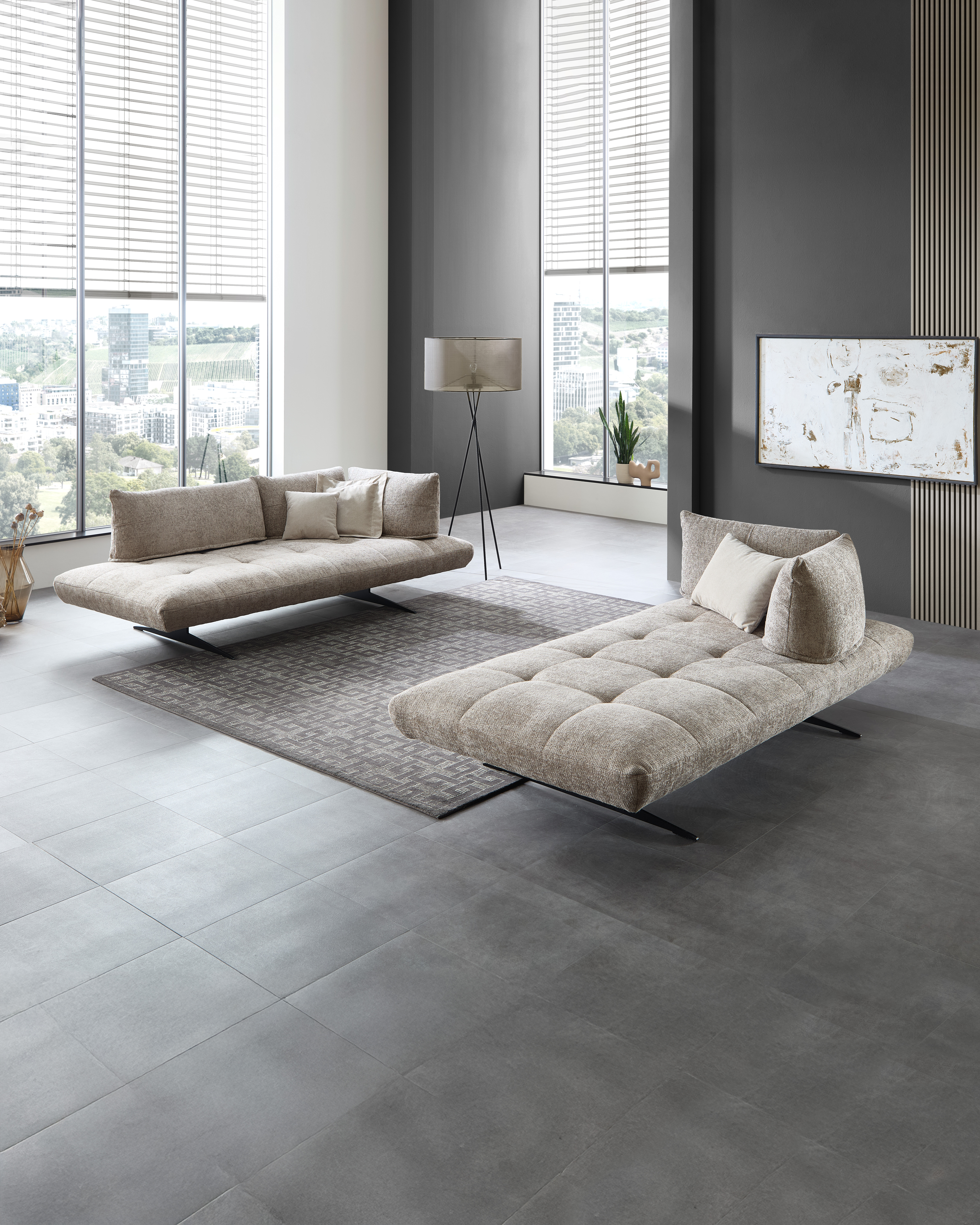 Polstergarnitur, Stoff Joy taupe - Sofaschmiede Quebec