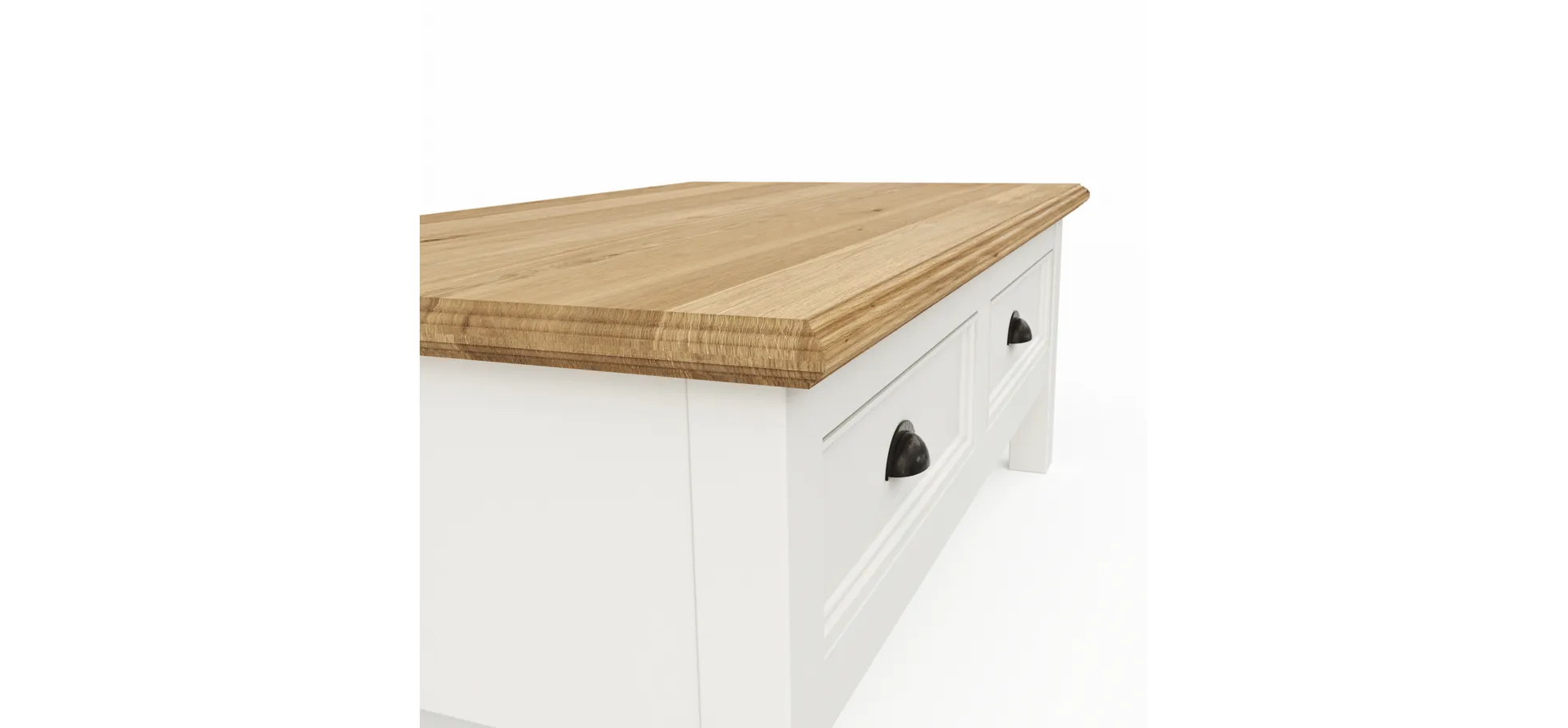 Couchtisch, weiß lackiert teilmassiv - Louisiana