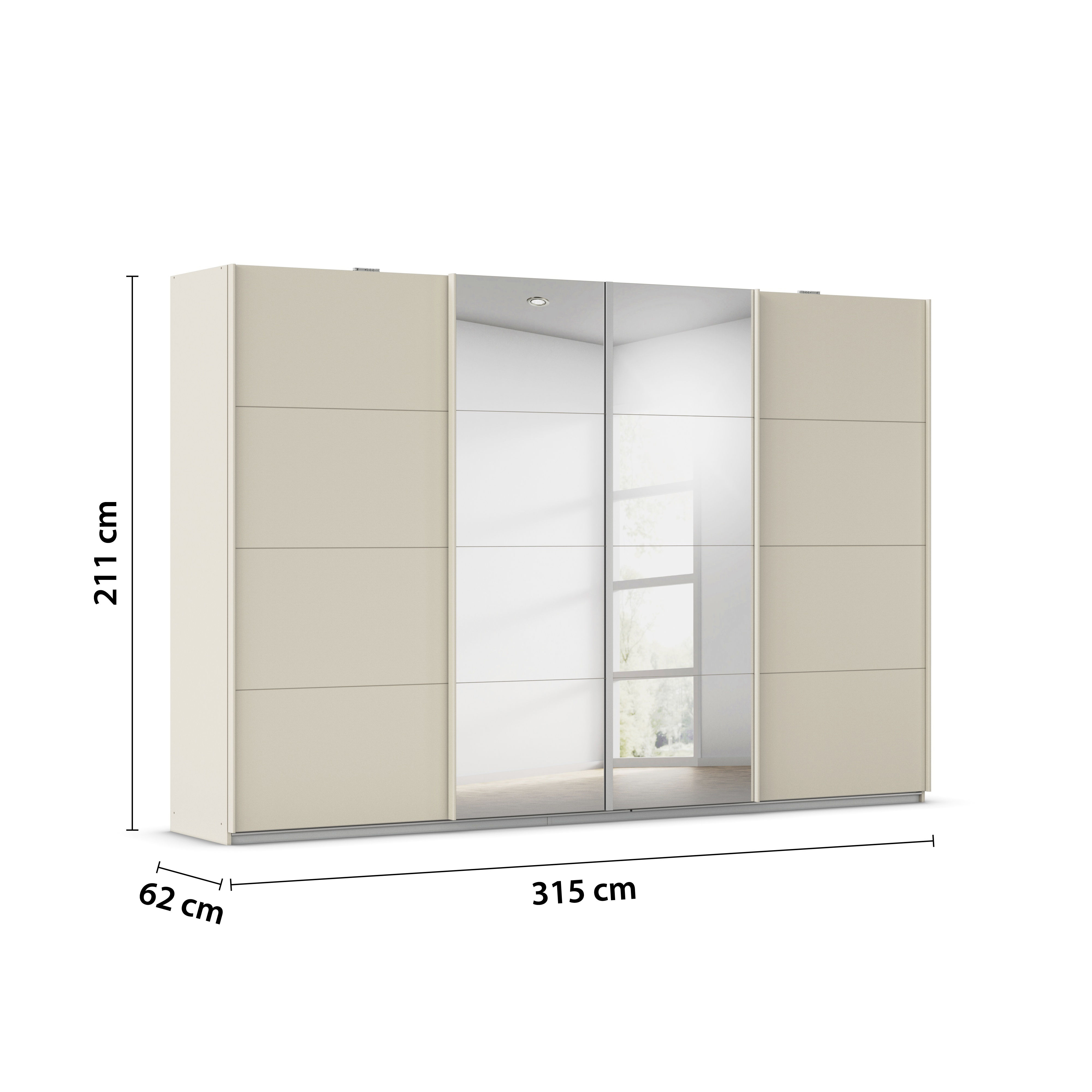 Schwebetürenschrank, champagner - Rikk