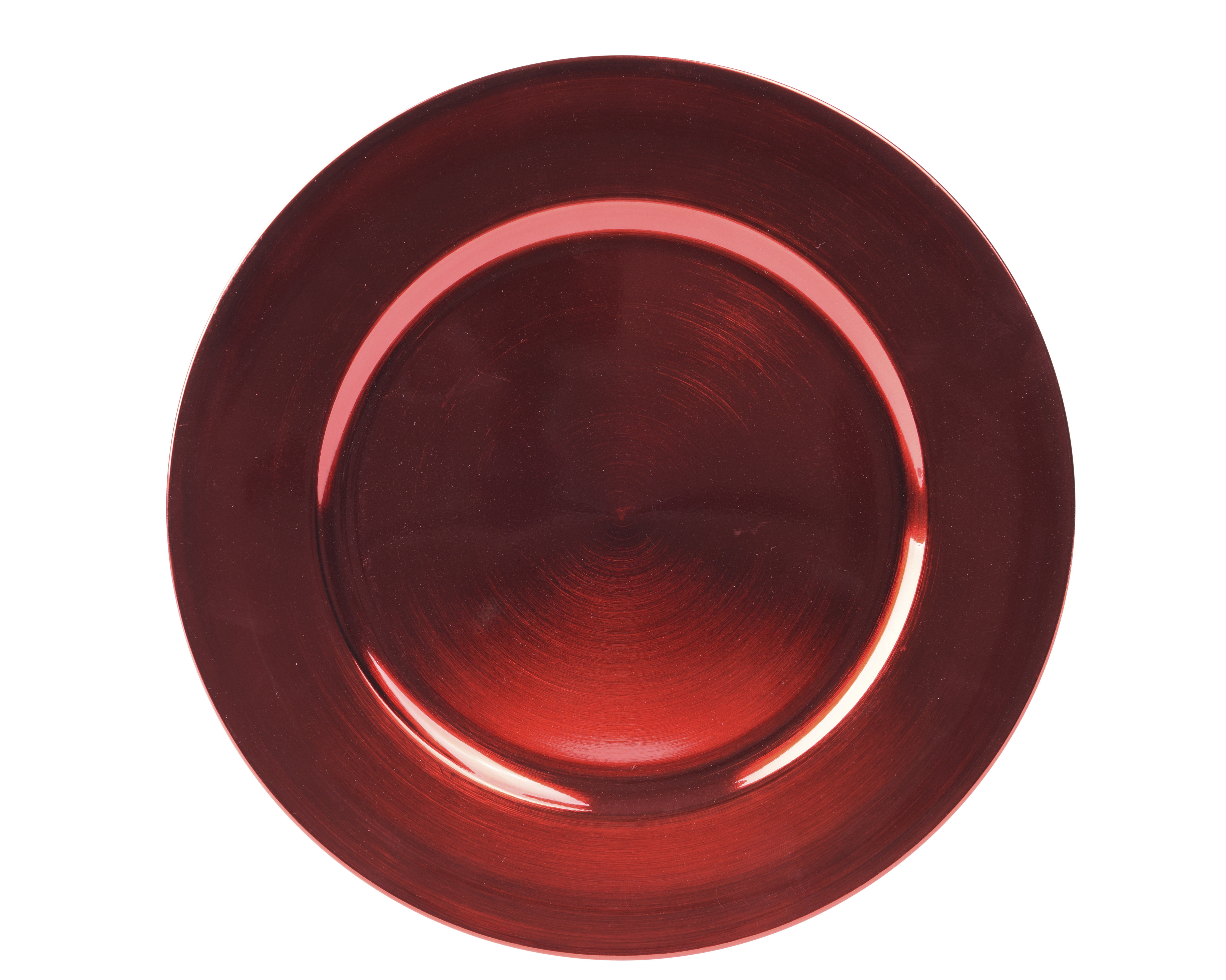 Dekoteller - rot, Plastik, Ø33-H1.5cm